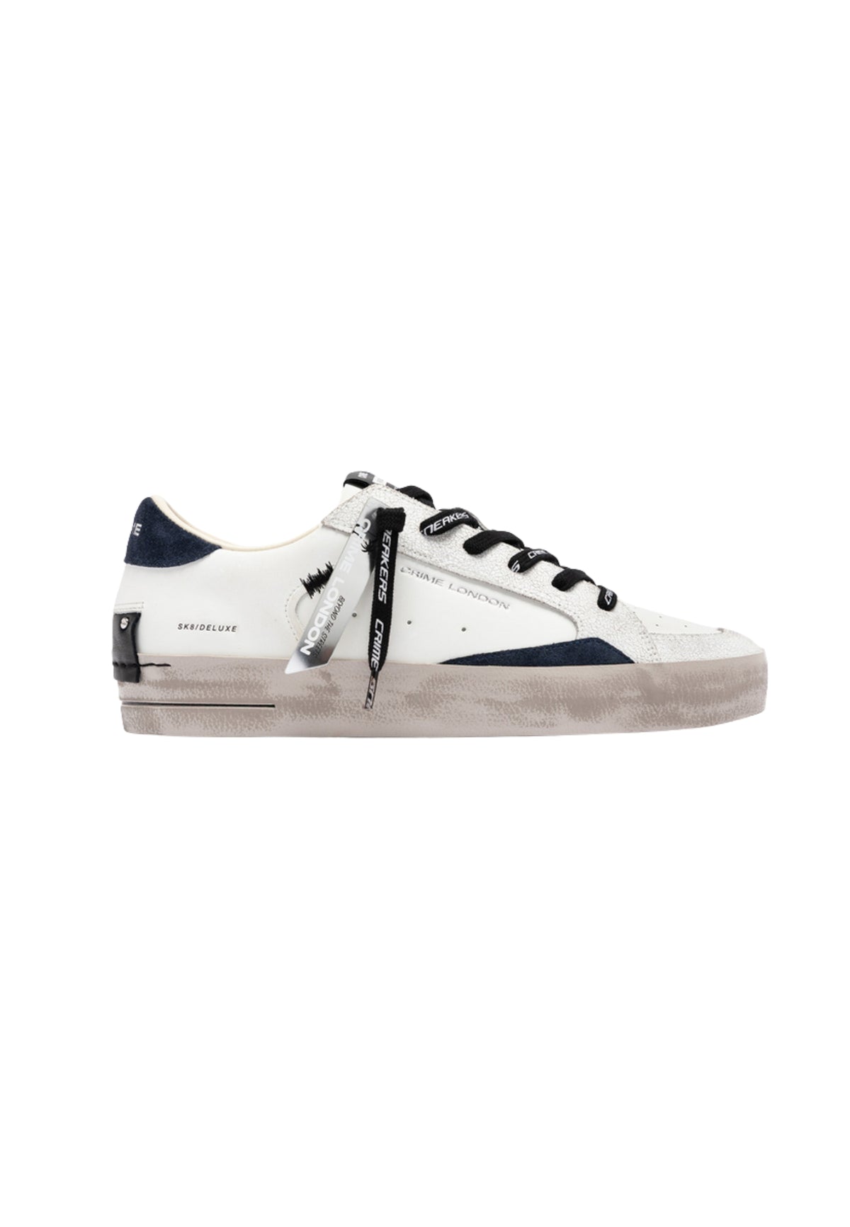 Crime London SK8 Deluxe Blue Shadow - Sneakers in Pelle con Dettagli Blu Notte 