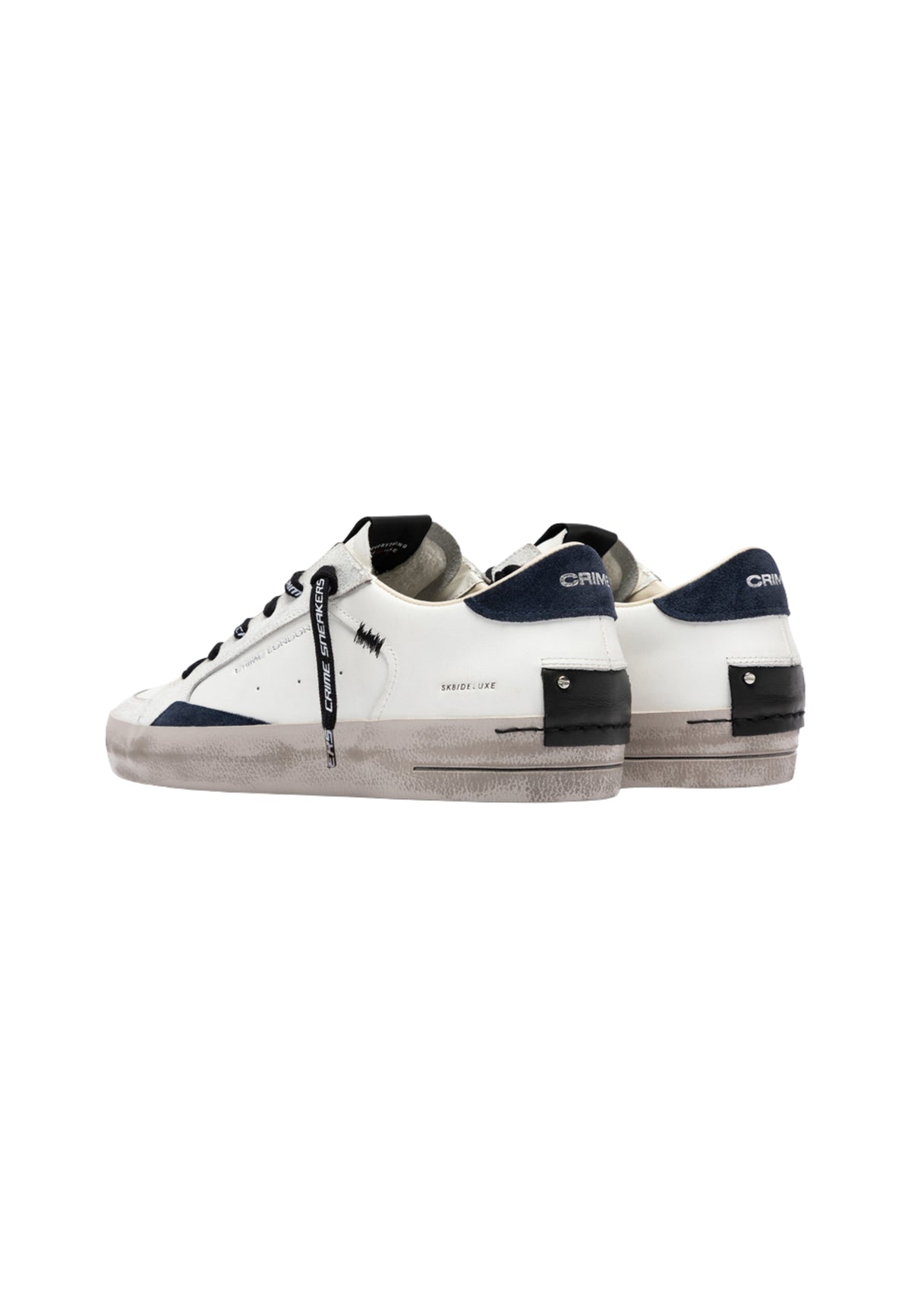 Crime London SK8 Deluxe Blue Shadow - Sneakers in Pelle con Dettagli Blu Notte 