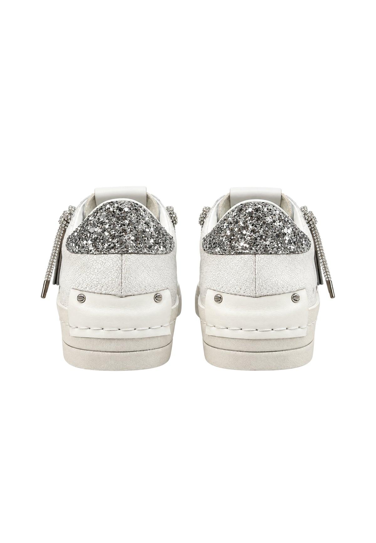 Crime London SK8 Deluxe Heel - Sneakers in Pelle con Dettagli Glitter 