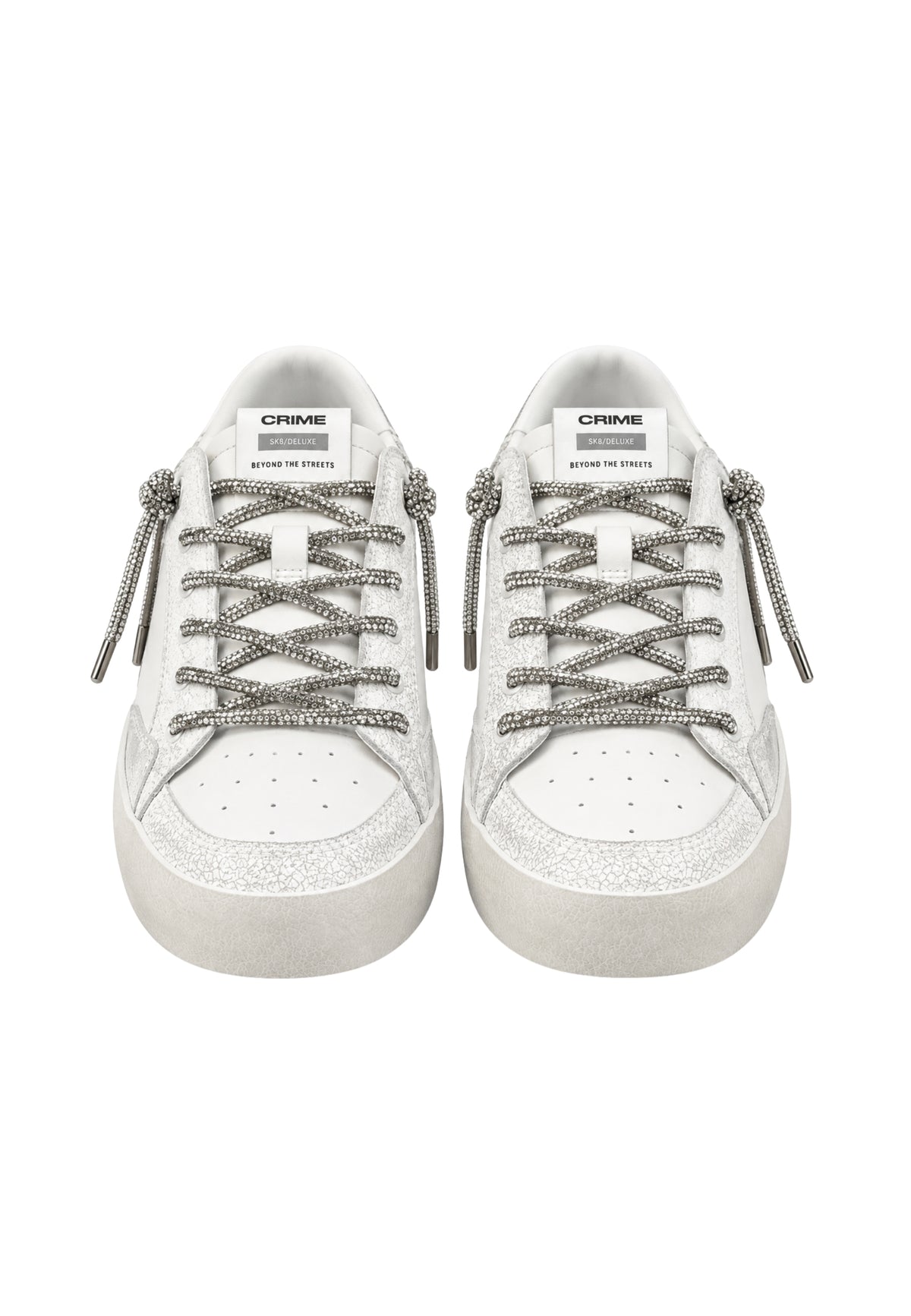 Crime London SK8 Deluxe Heel - Sneakers in Pelle con Dettagli Glitter 