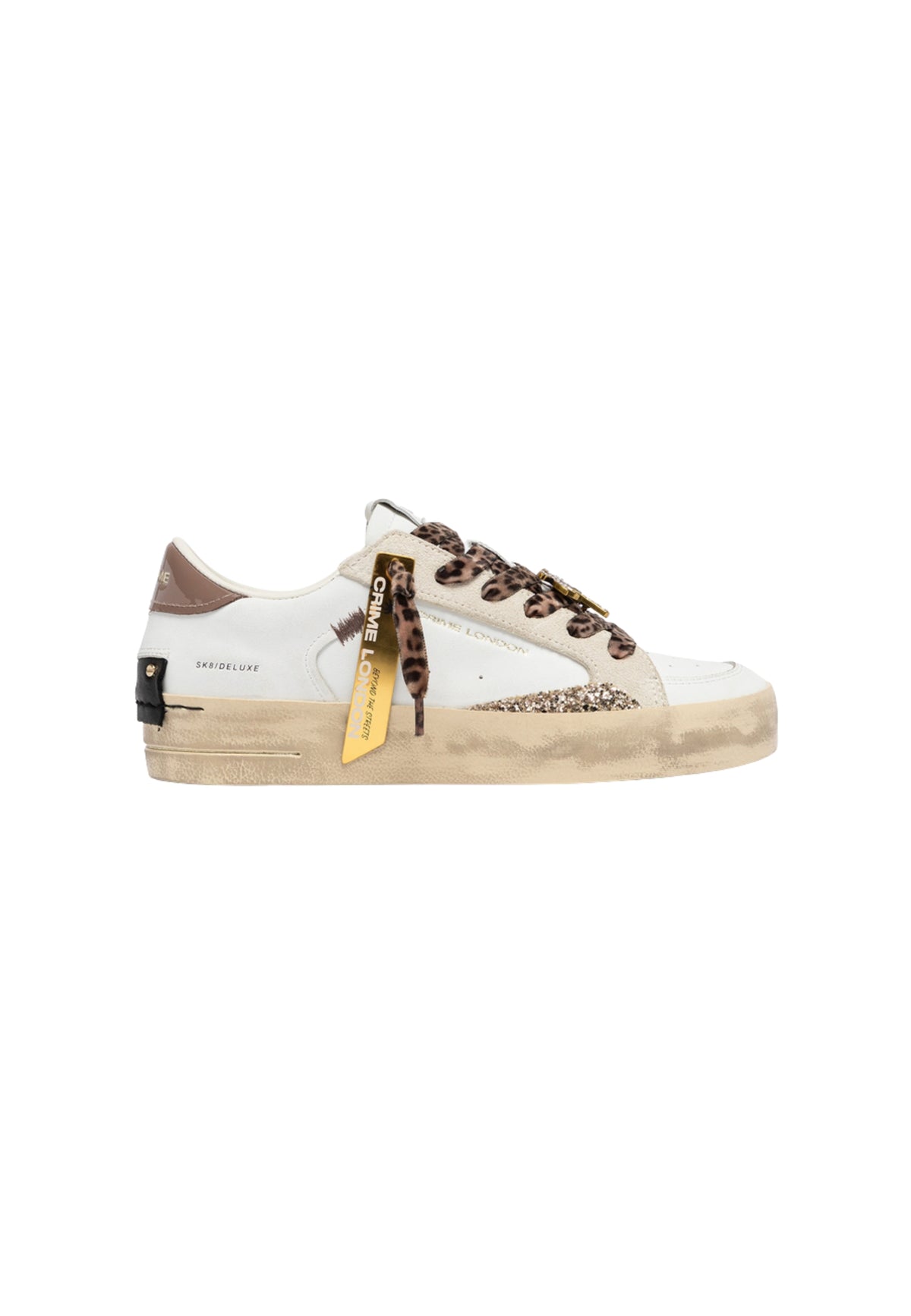 Crime London SK8 Deluxe Jungle Palm - Sneaker Donna in Pelle Made in Italy 