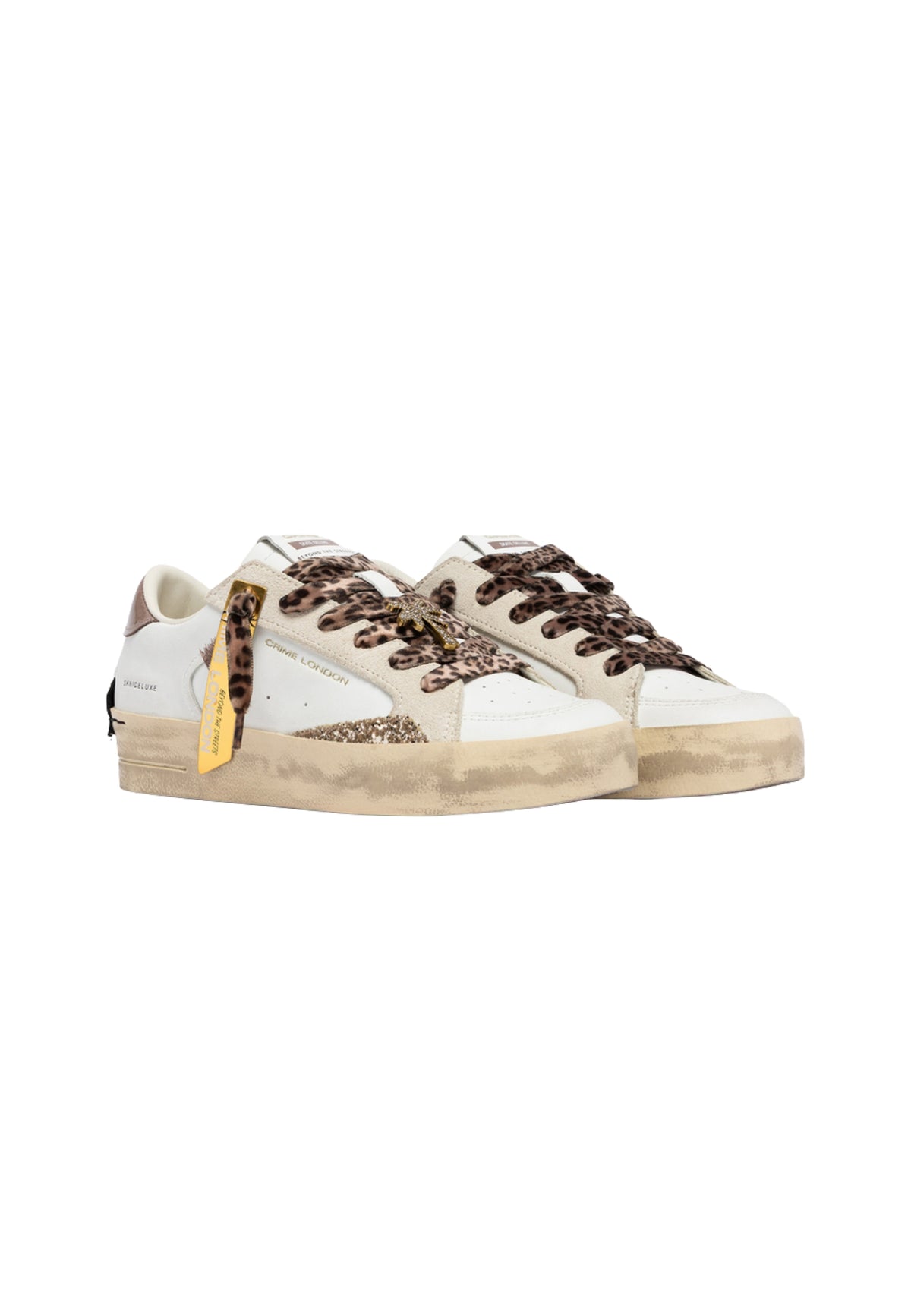 Crime London SK8 Deluxe Jungle Palm - Sneaker Donna in Pelle Made in Italy 