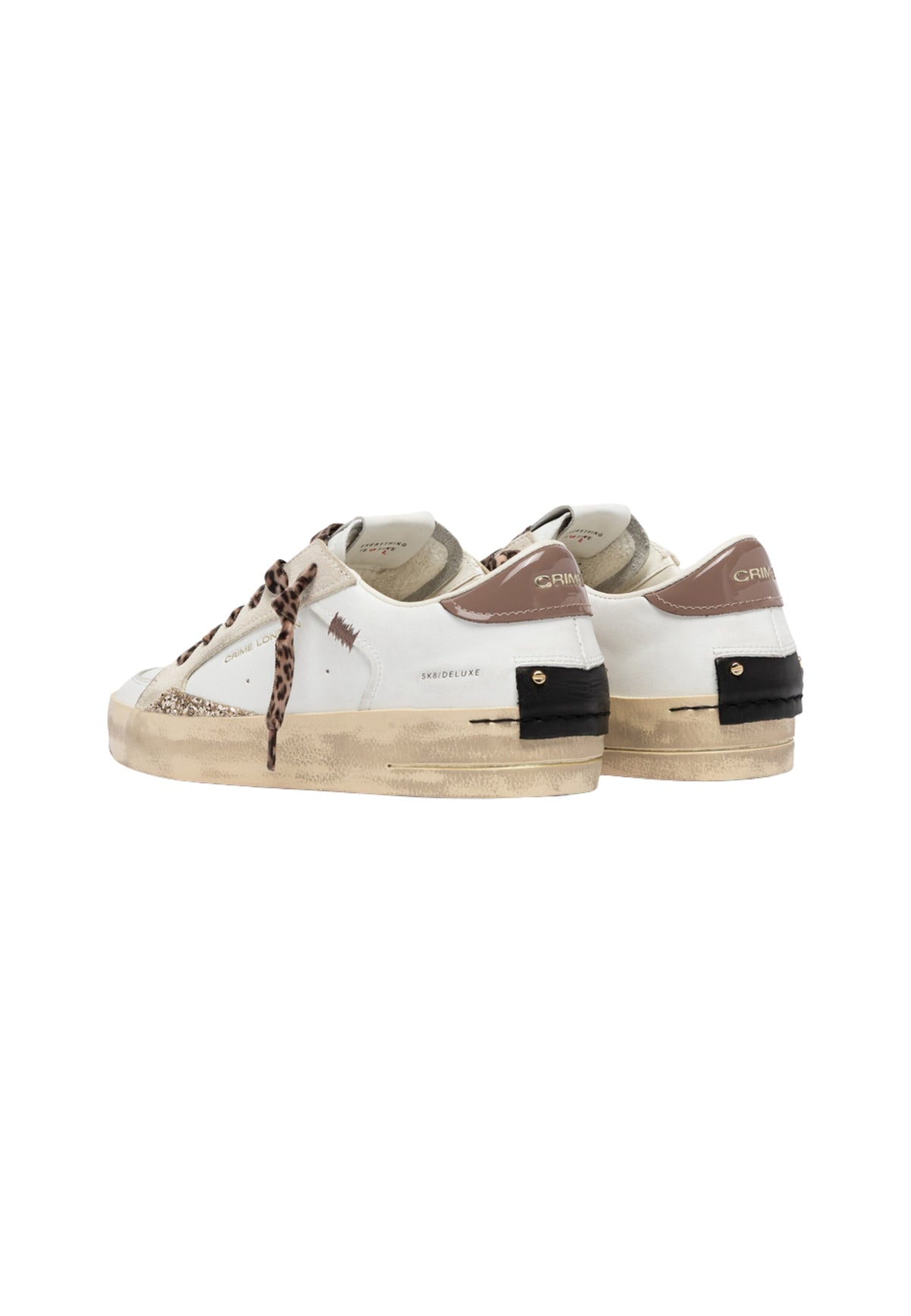 Crime London SK8 Deluxe Jungle Palm - Sneaker Donna in Pelle Made in Italy 