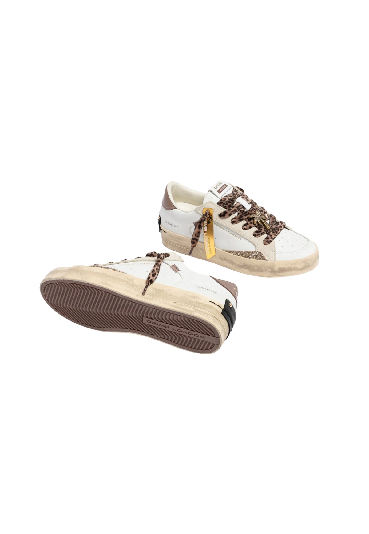 Crime London SK8 Deluxe Jungle Palm - Sneaker Donna in Pelle Made in Italy 
