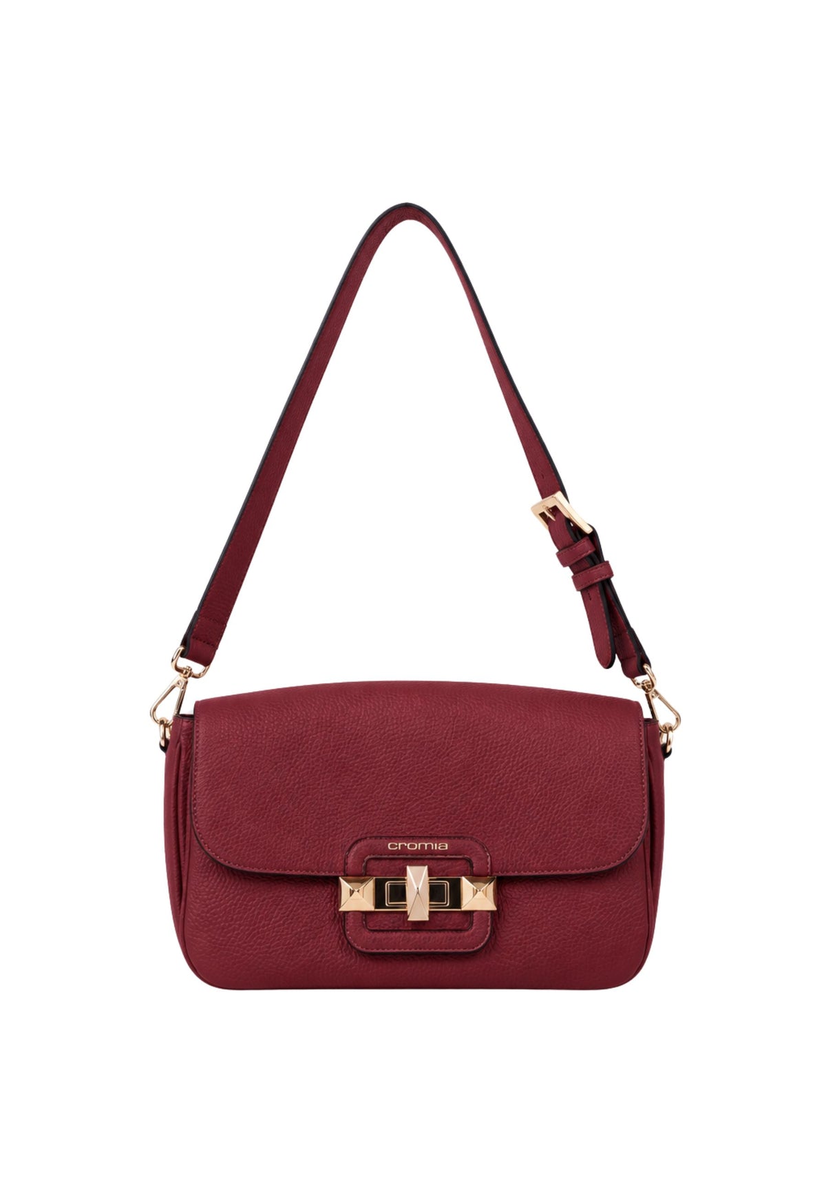 Cromia IT Dream - Borsa Baguette in Pelle Martellata con Chiusura Gioiello 