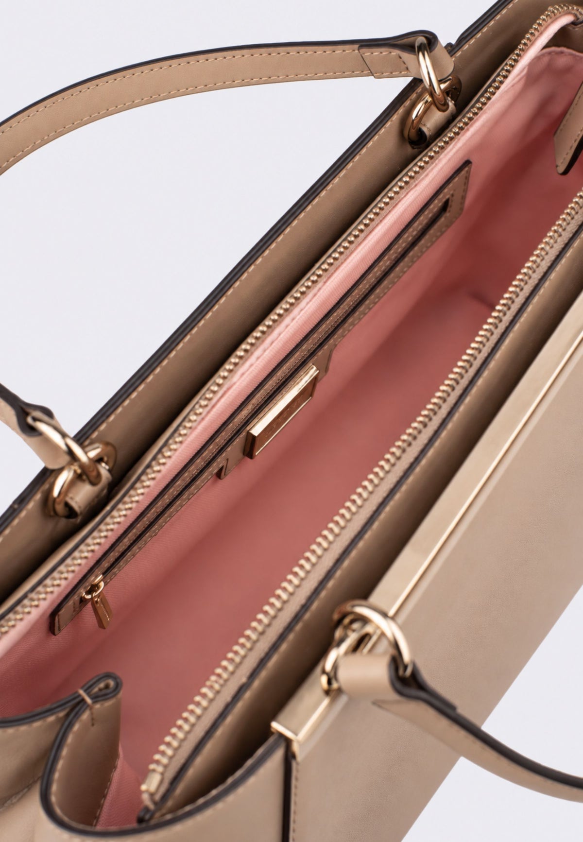 Cromia Nara - Borsa Tote in Pelle di Vitello Liscio Color Orzo 