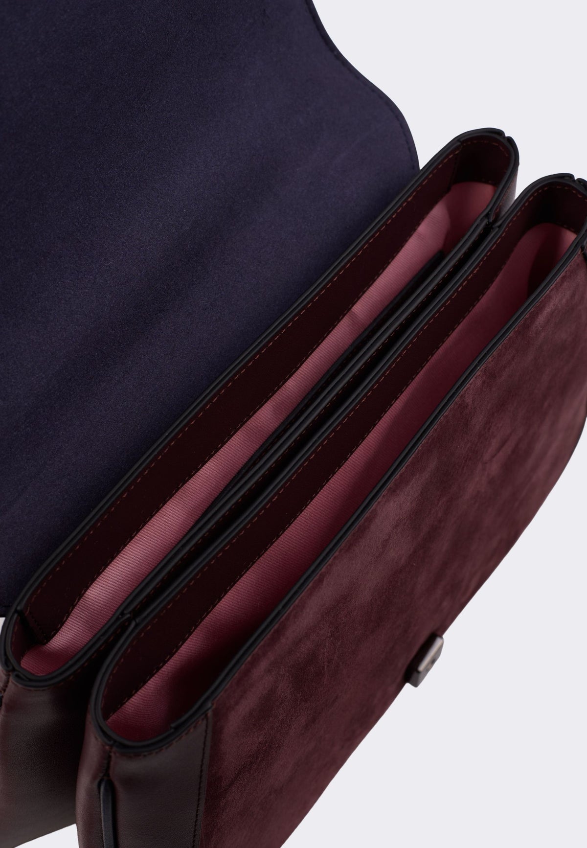 Cromia Rumi Borsa con Pattina in Pelle e Camoscio - Amaranto 