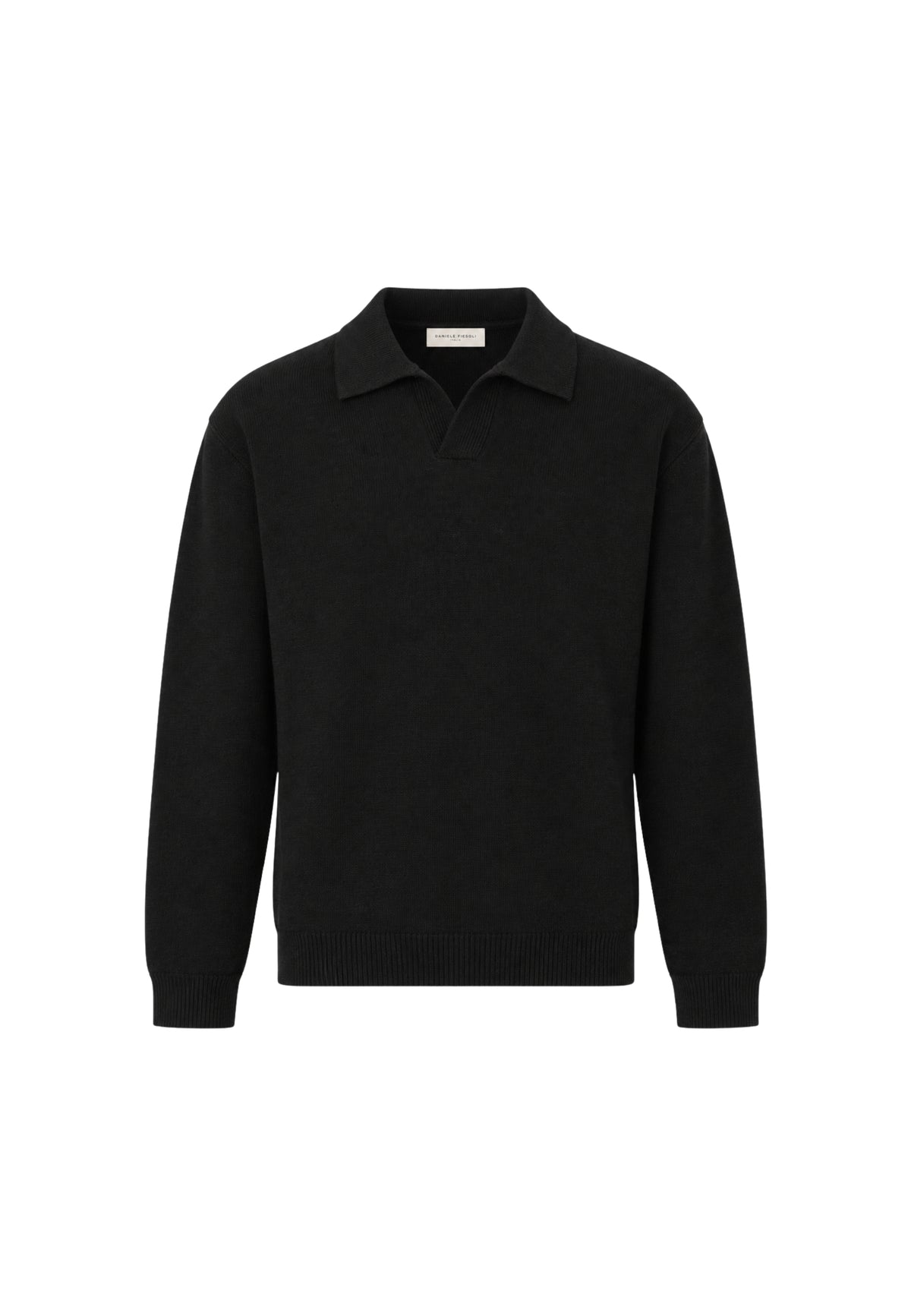 DUNO - Polo senza bottoni in lana merino ultrafine e cashmere 