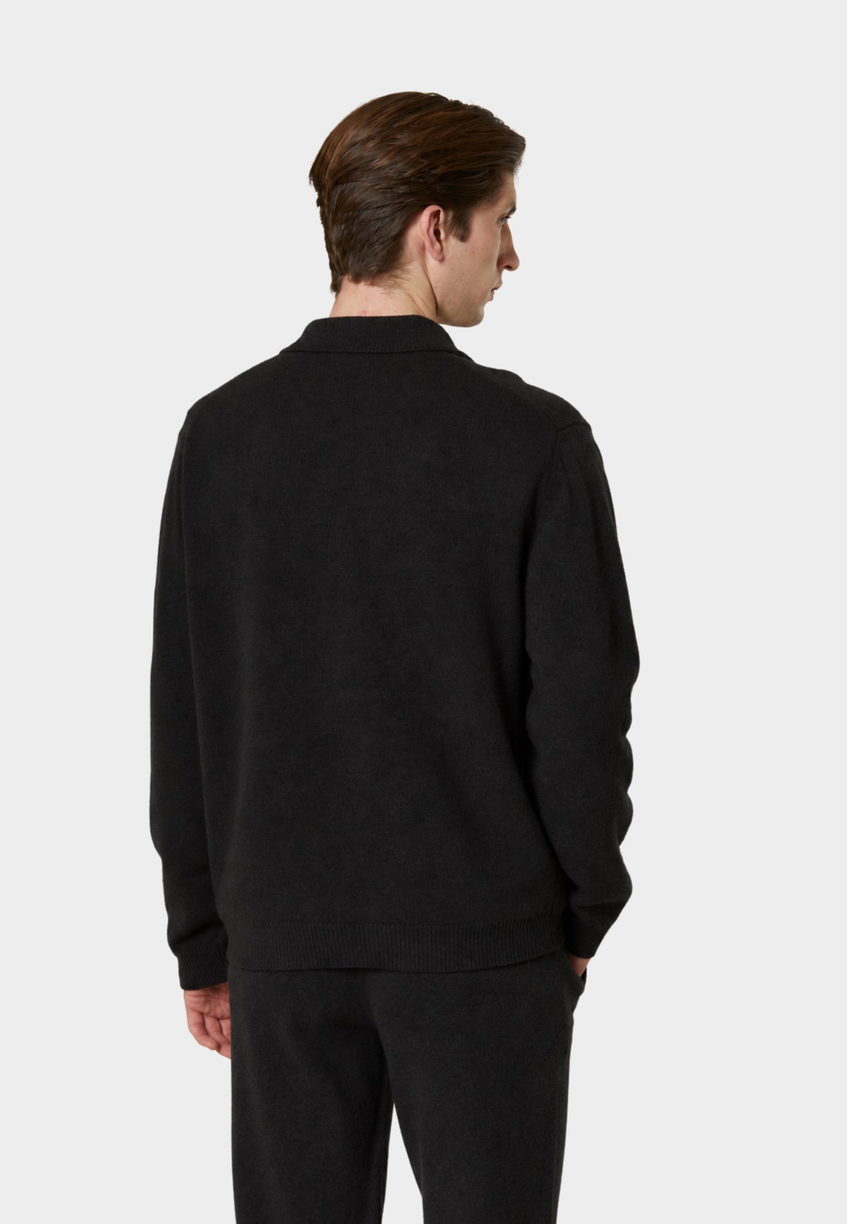 DUNO - Polo senza bottoni in lana merino ultrafine e cashmere 