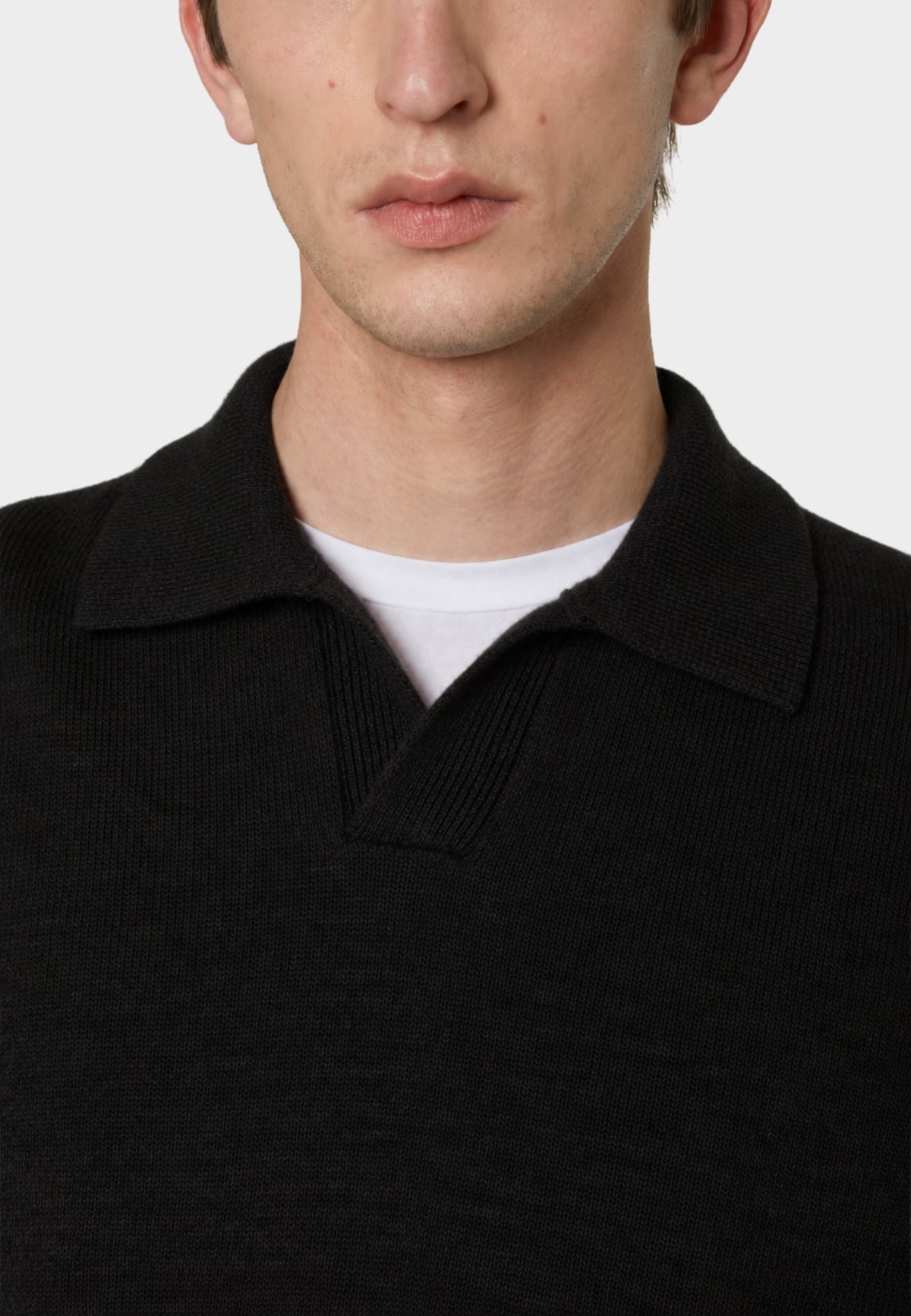 DUNO - Polo senza bottoni in lana merino ultrafine e cashmere 