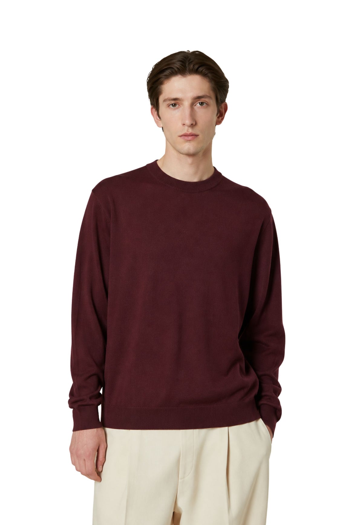 Daniele Fiesoli - Maglia paricollo in lana merino extrafine bordeaux 