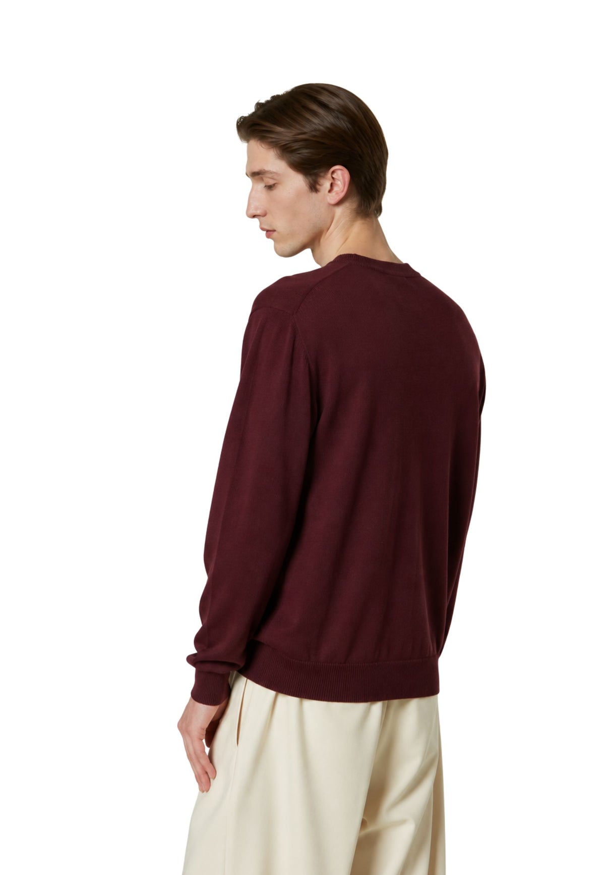Daniele Fiesoli - Maglia paricollo in lana merino extrafine bordeaux 