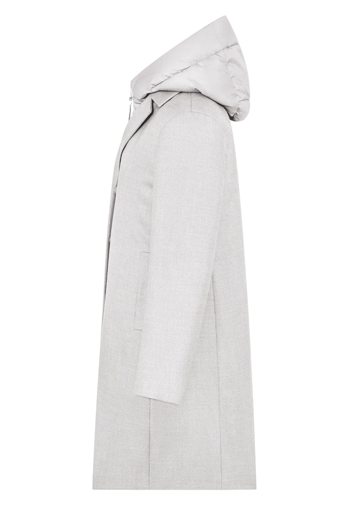 DUNO ARTEMIDE - Cappotto Donna in Lana Tecnica con Pettorina Removibile e Cappuccio 