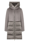 DUNO BALLON X - Piumino Lungo Donna Bi-Materiale con Cappuccio