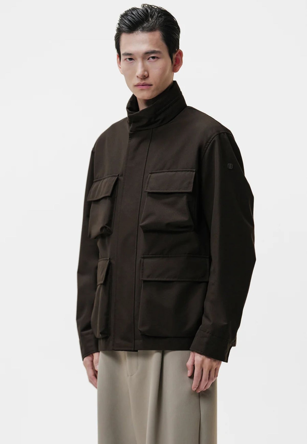 DUNO TREVOR B - Field Jacket Uomo in Tessuto Tecnico Ripstop 3-Layer con Cappuccio a Scomparsa 