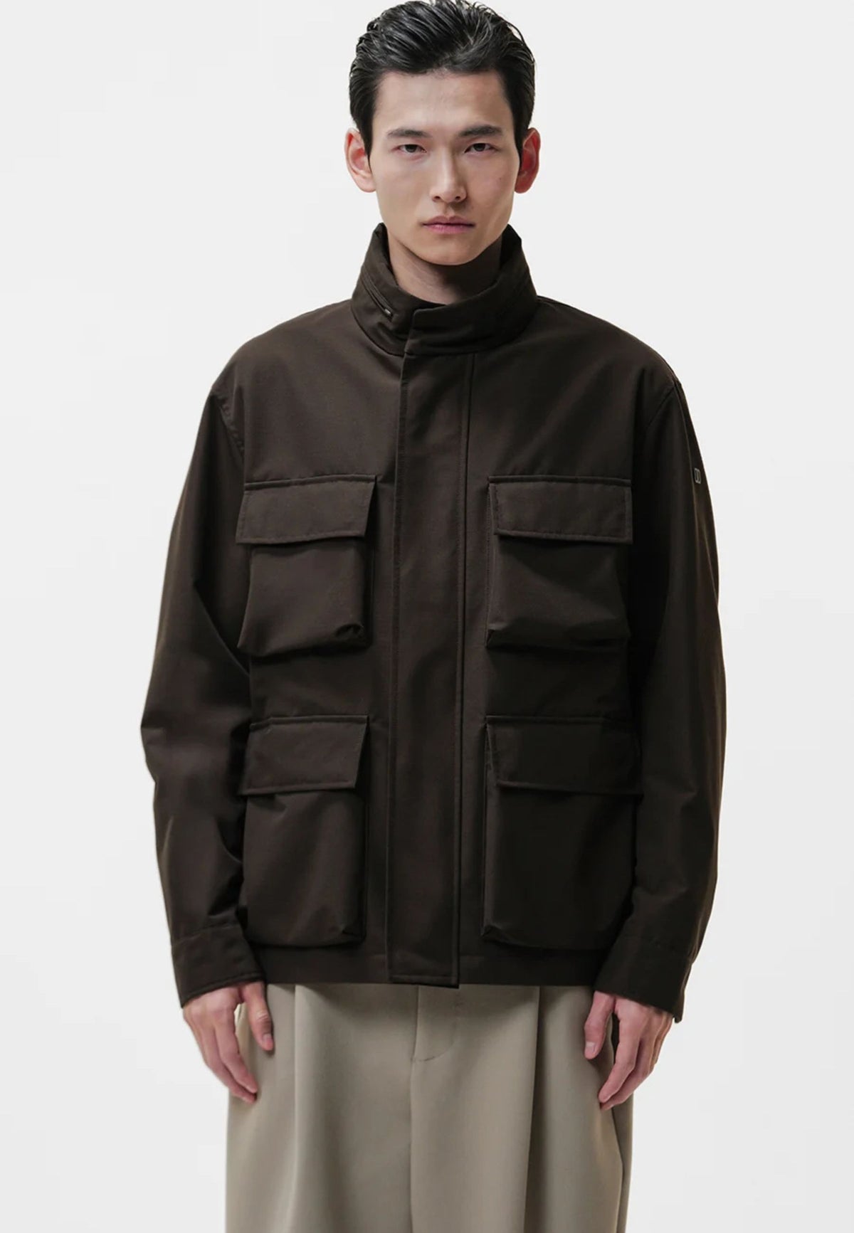 DUNO TREVOR B - Field Jacket Uomo in Tessuto Tecnico Ripstop 3-Layer con Cappuccio a Scomparsa 