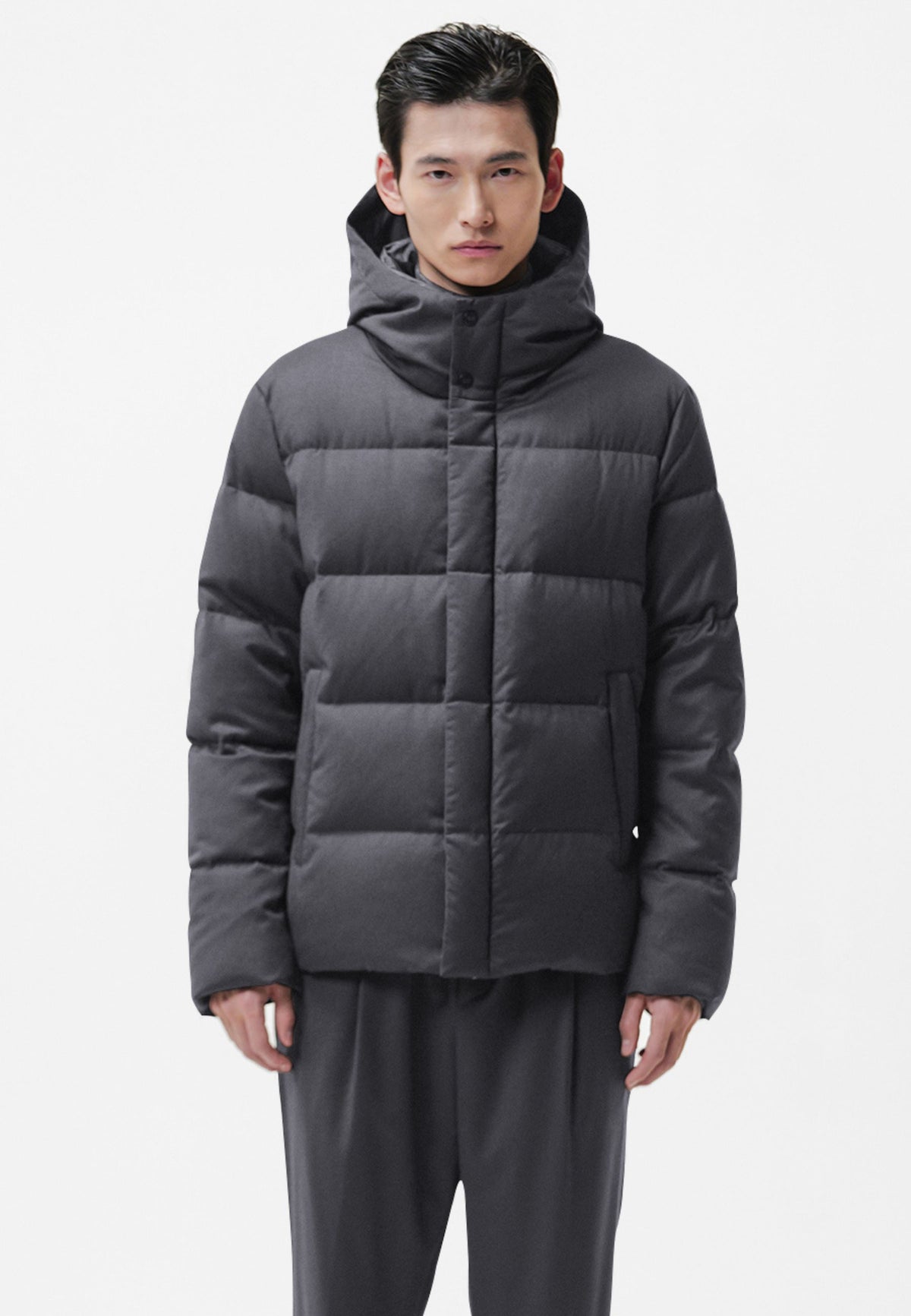 DUNO - Giacca in pura lana con cappuccio 