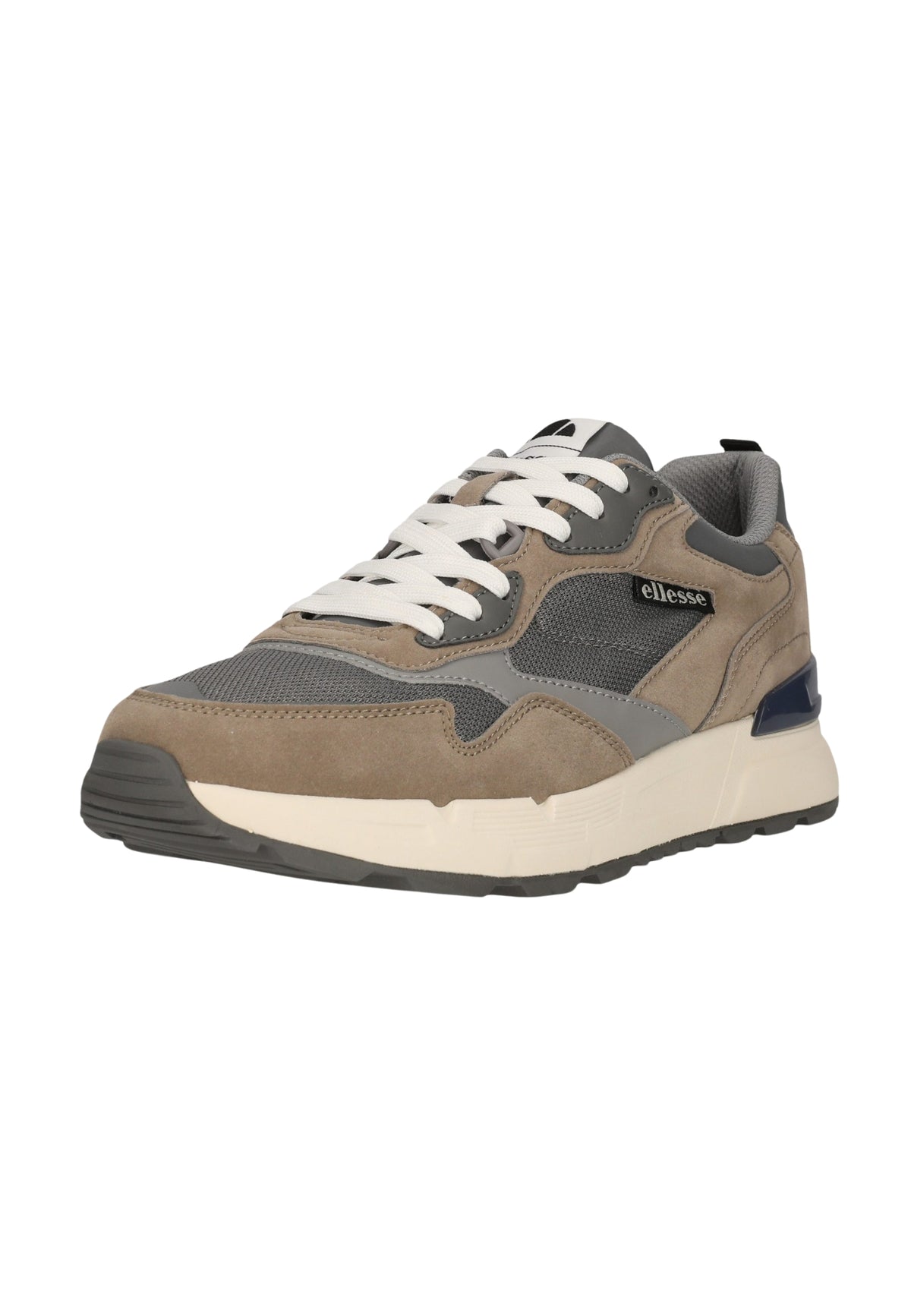 Ellesse Chad Sneakers in Mesh e Inserti Effetto Suede - Tortora e Grigio 