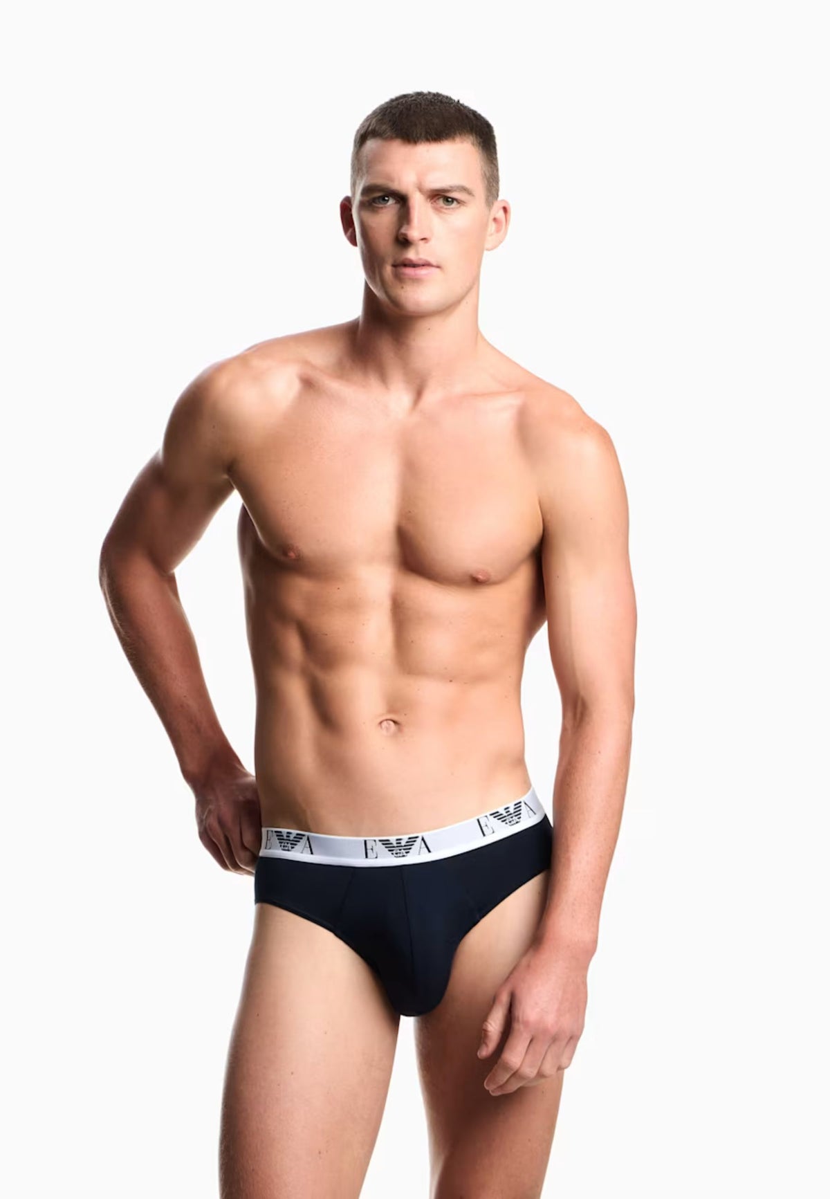 Emporio Armani - Slip stretch in cotone pack da 3 con logo 