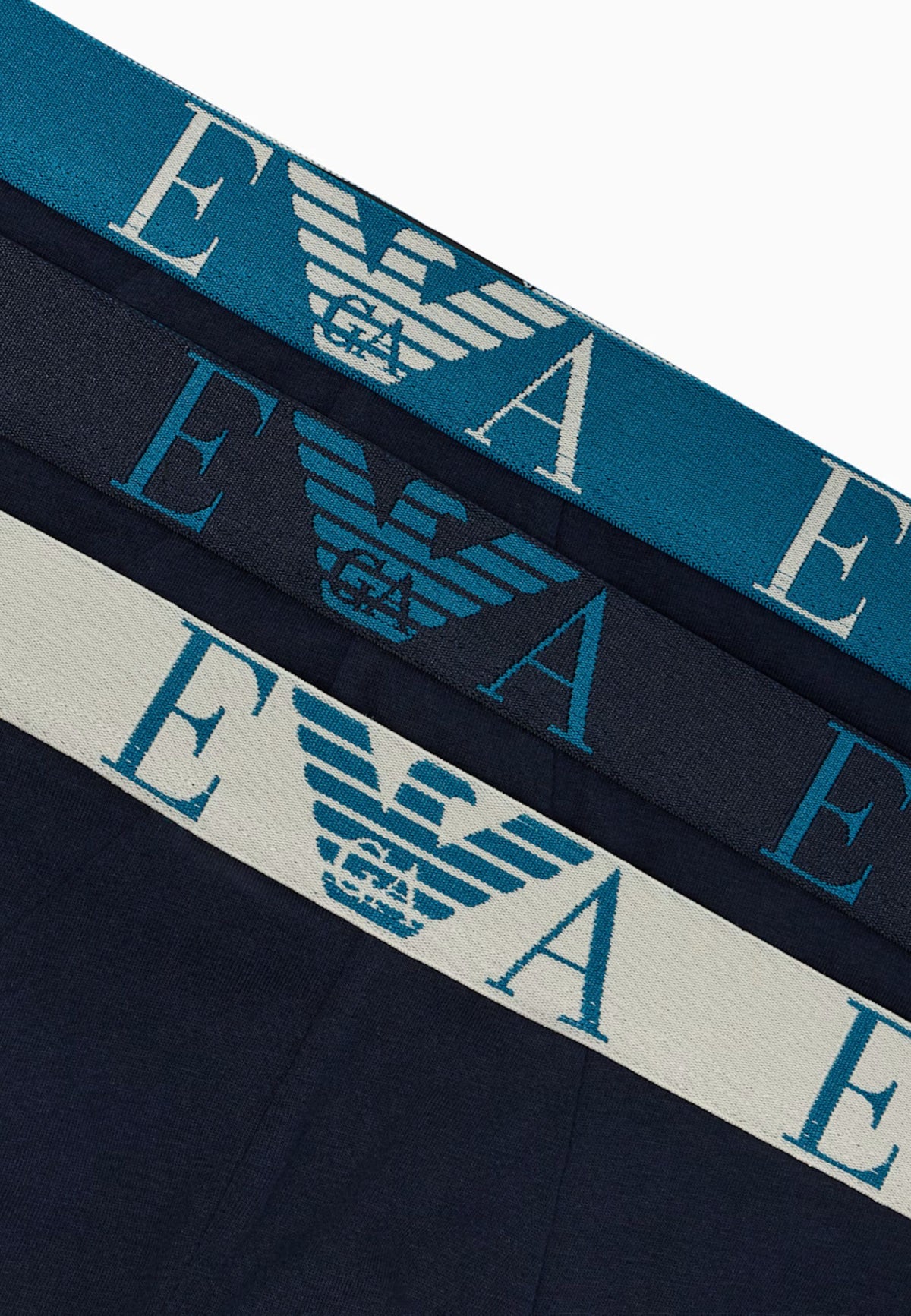 Emporio Armani - Set 3 Slip Monogramma Audace in Jersey con Logo 