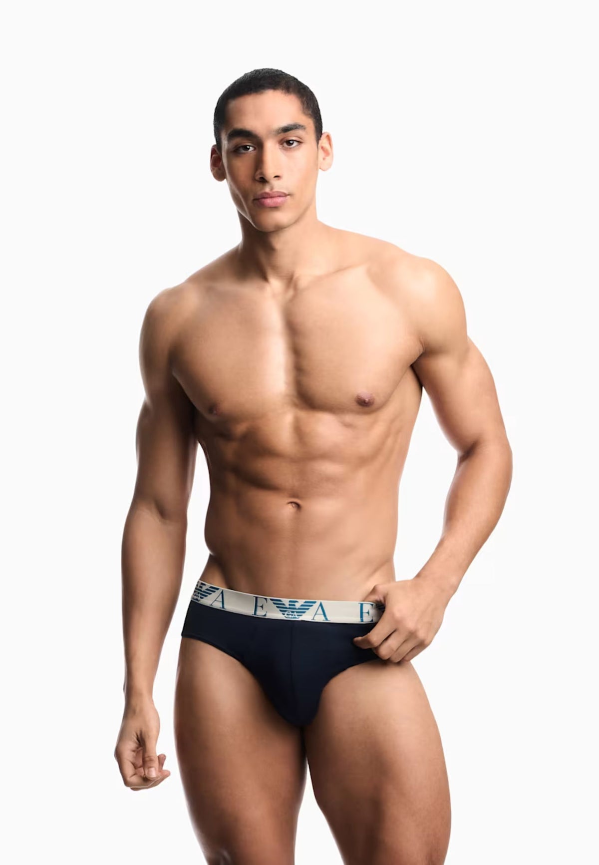 Emporio Armani - Set 3 Slip Monogramma Audace in Jersey con Logo 