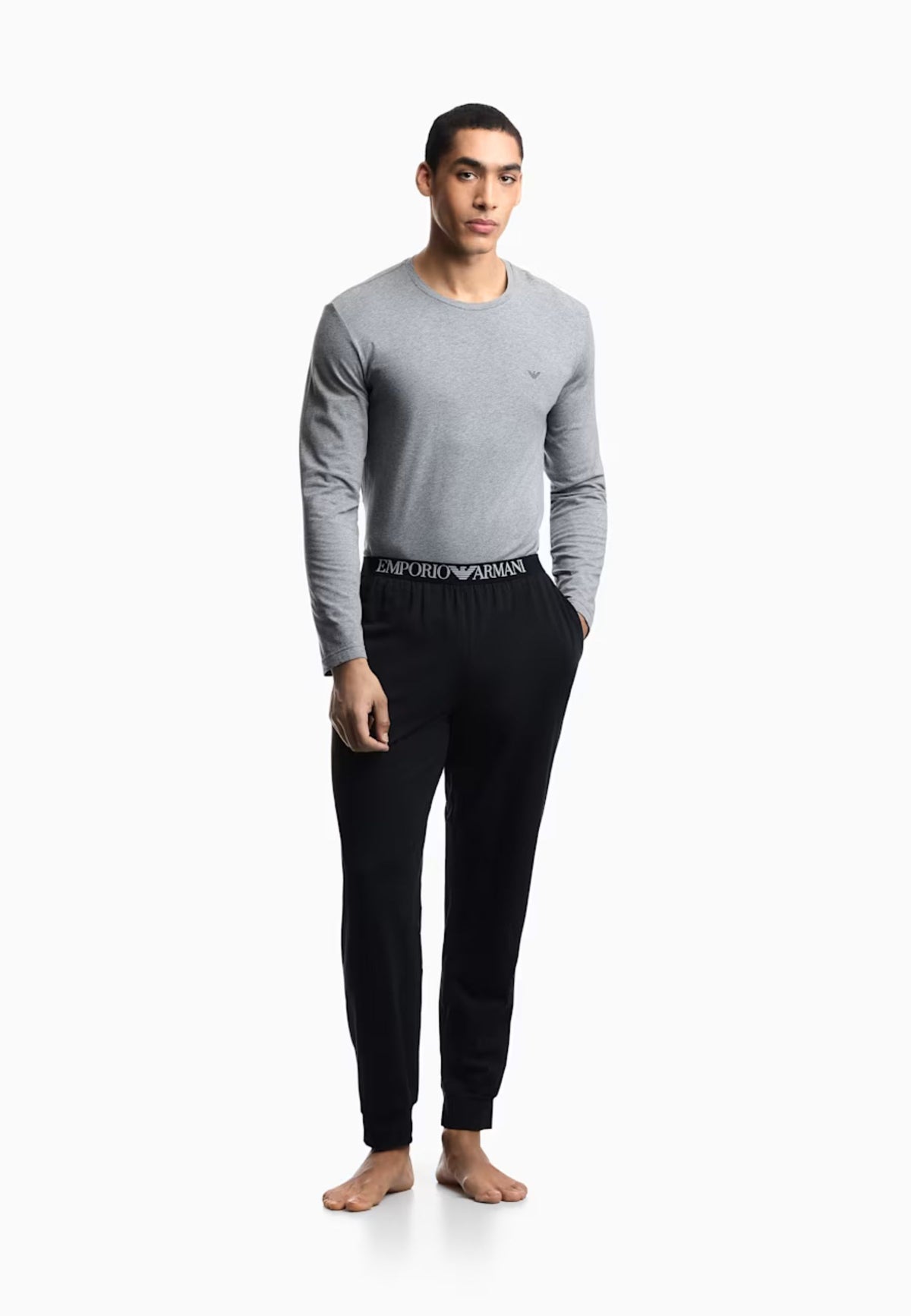 Emporio Armani - Pigiama in Jersey di Cotone Elasticizzato con Polsini 