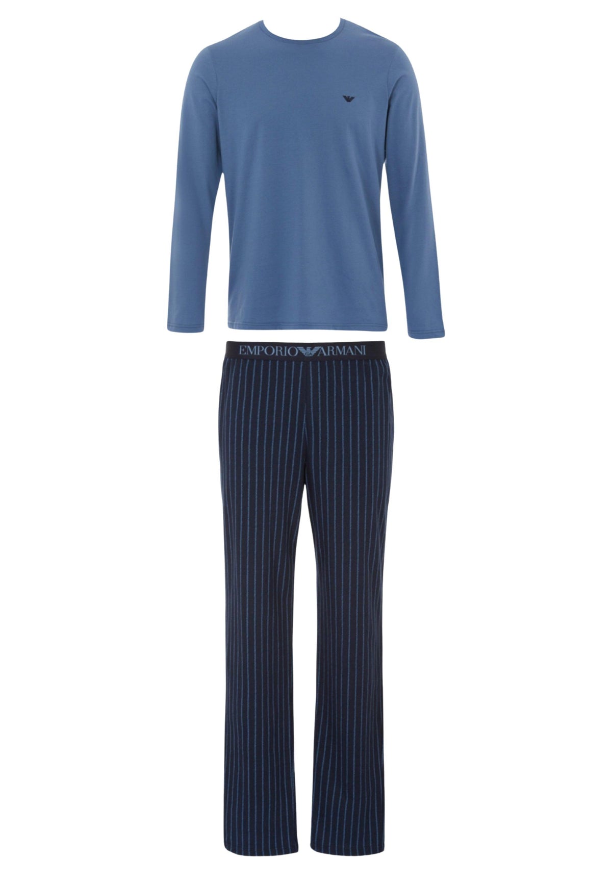 Emporio Armani - Pigiama Lungo in Cotone con Pantaloni Fantasia 
