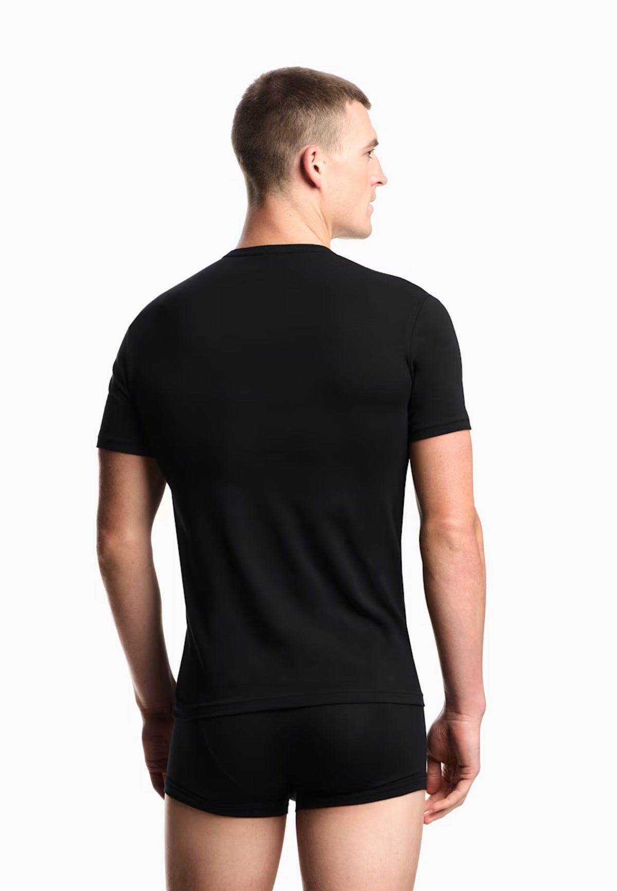 Emporio Armani - T-shirt stretch girocollo in pack da 2 