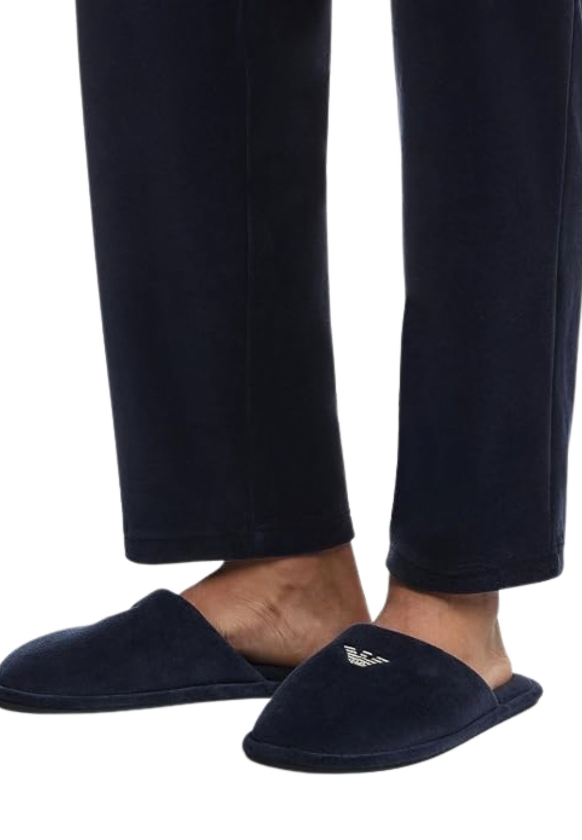Emporio Armani pantofole uomo blu scuro con logo Aquila 