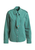 Striped boxy shirt with removable bow - Essentiel Antwerp