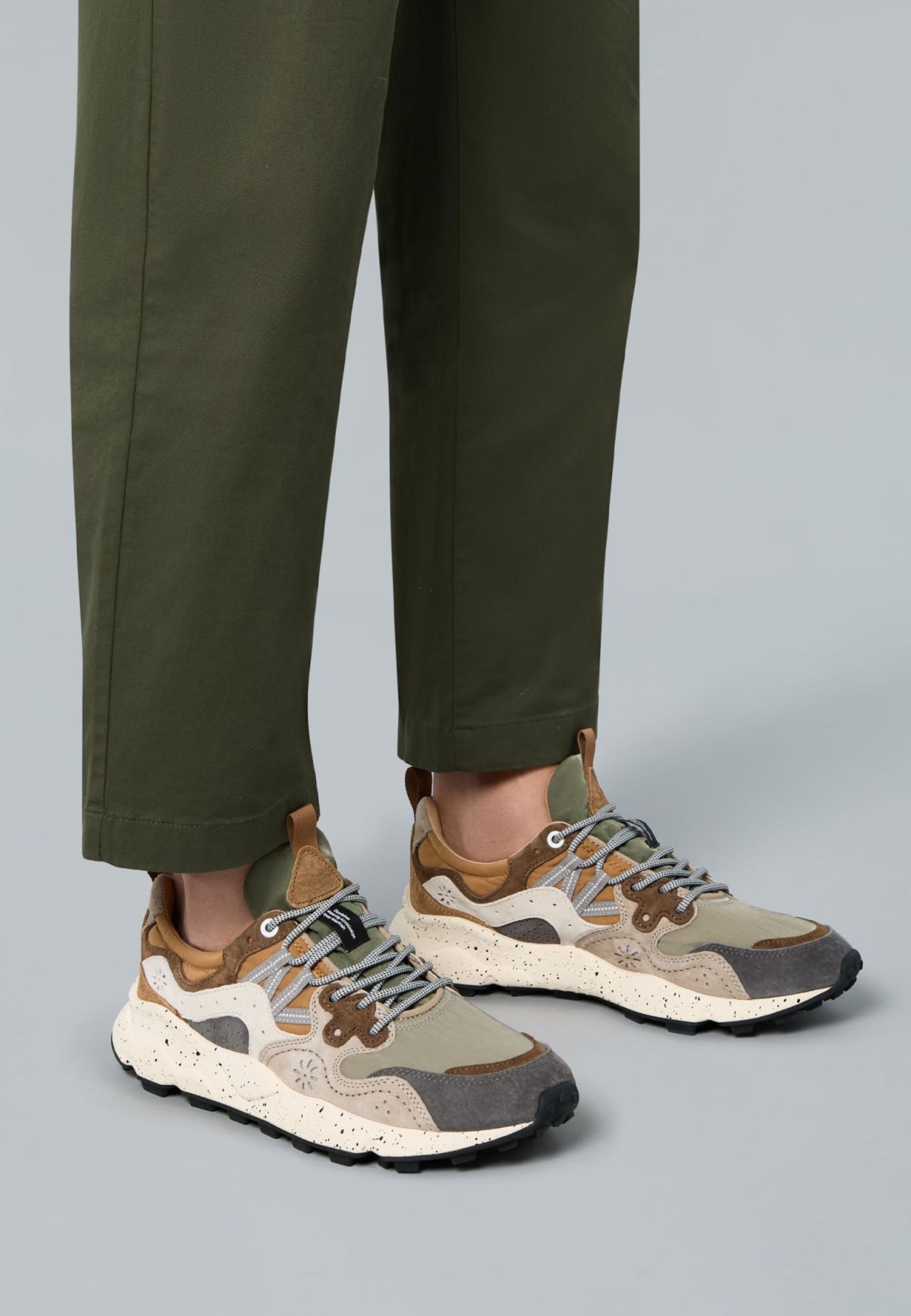 FLOWER MOUNTAIN YAMANO 3 MAN - Sneakers Uomo in Suede e Tessuto Tecnico Grigio Scuro 