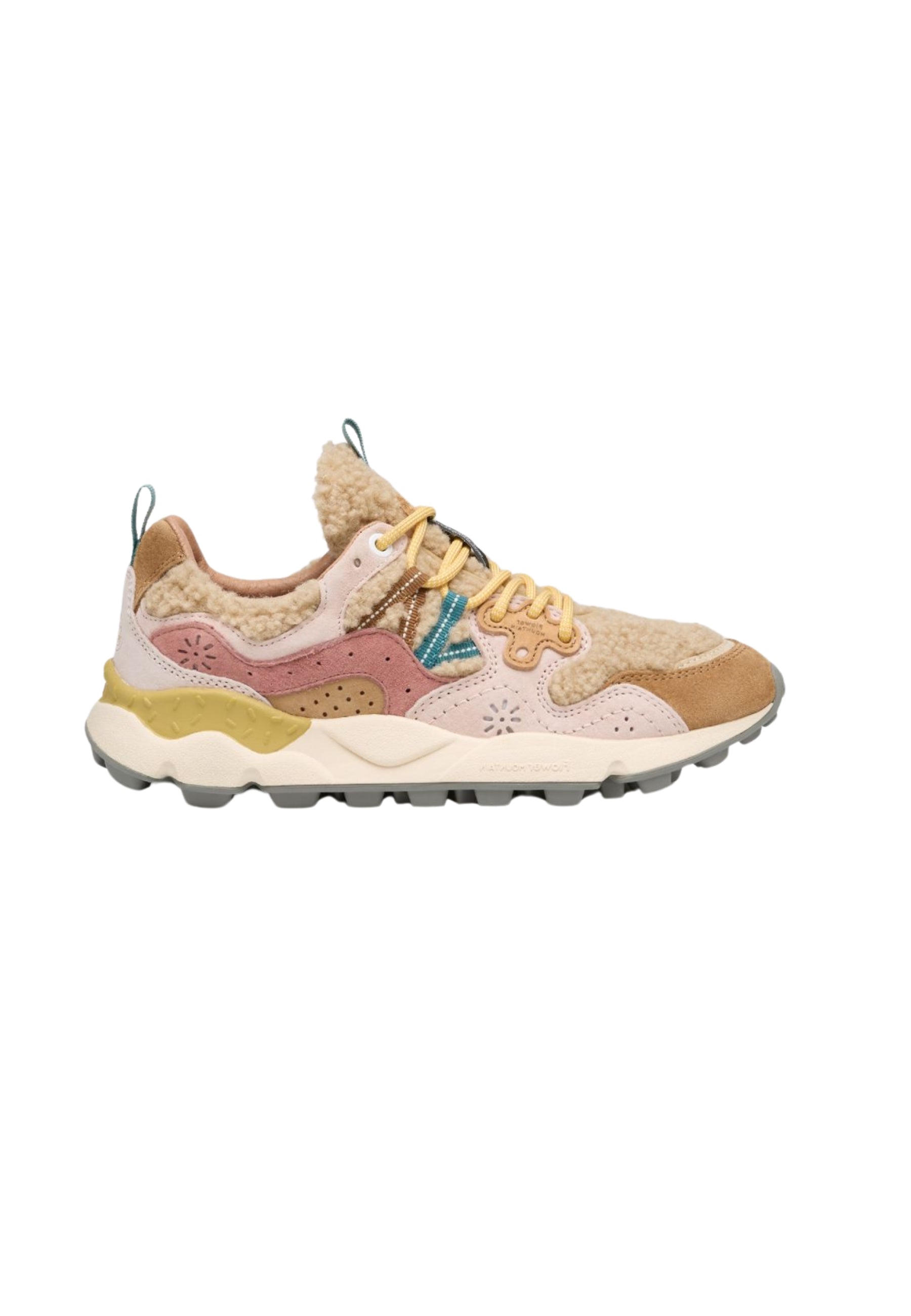 FLOWER MOUNTAIN YAMANO 3 WOMAN - Sneakers Donna Teddy e Suede Rosa-Beige 