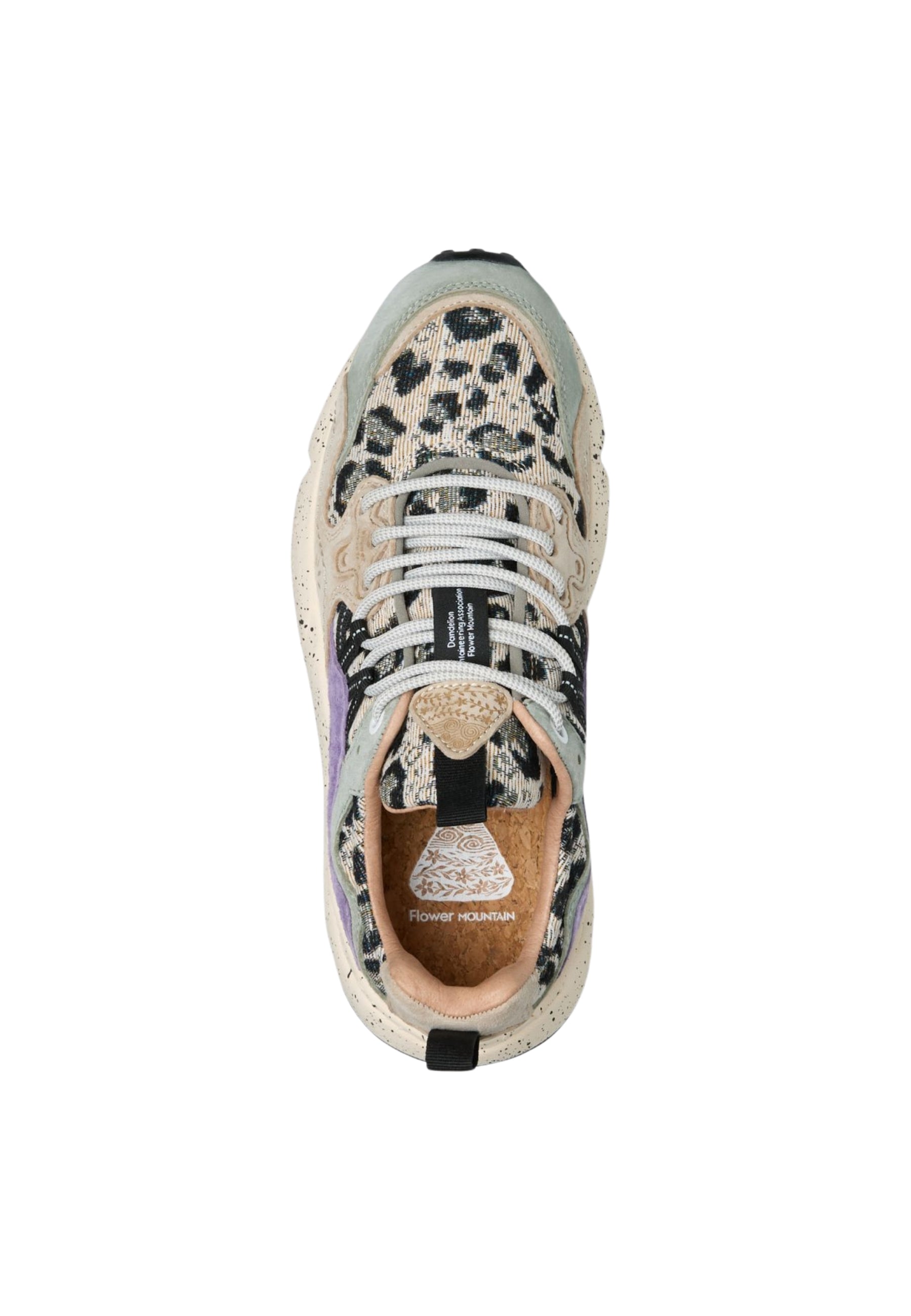 FLOWER MOUNTAIN YAMANO 3 WOMAN - Sneakers Donna in Pelle e Tessuto Tortora-Nero 