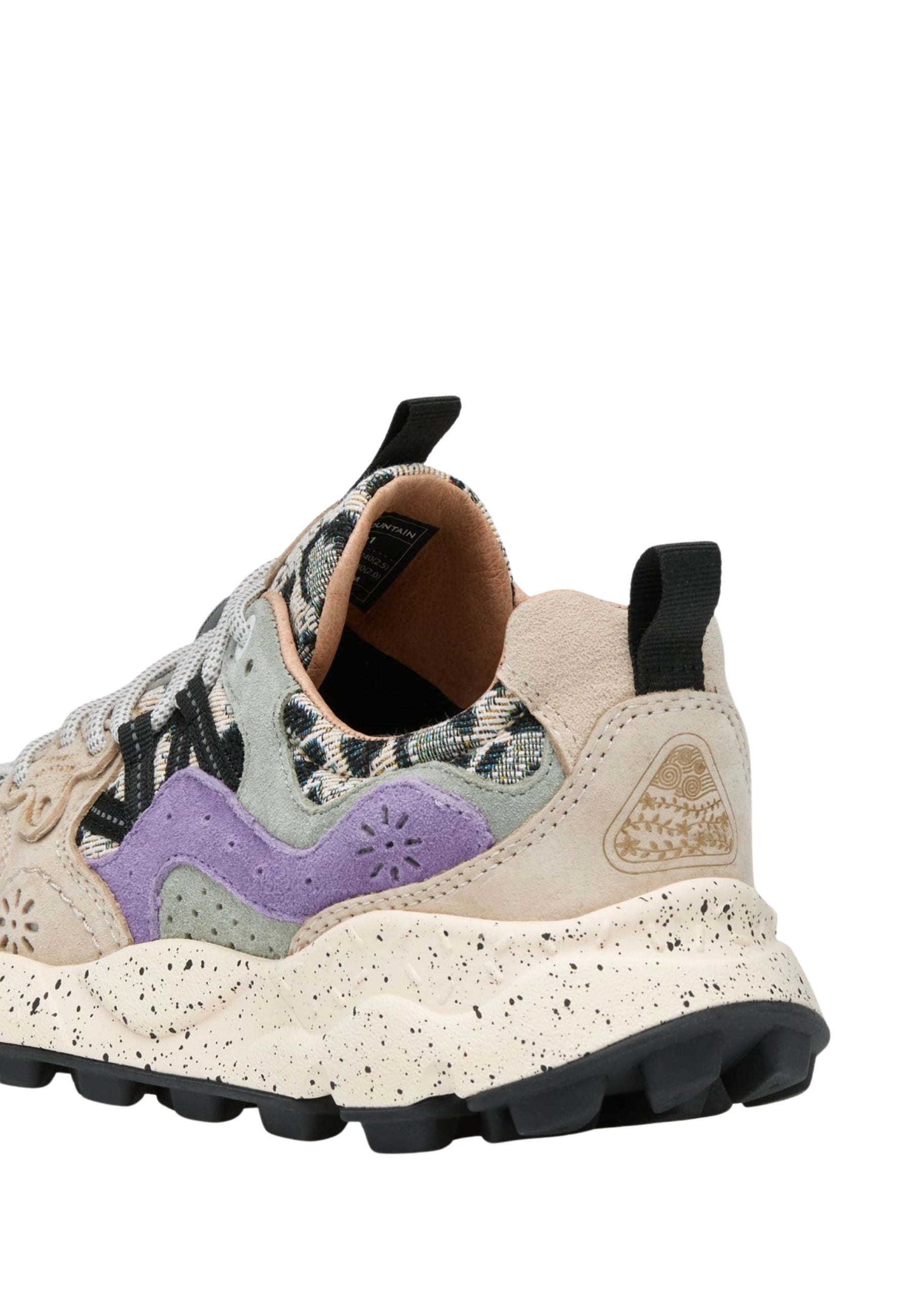 FLOWER MOUNTAIN YAMANO 3 WOMAN - Sneakers Donna in Pelle e Tessuto Tortora-Nero 