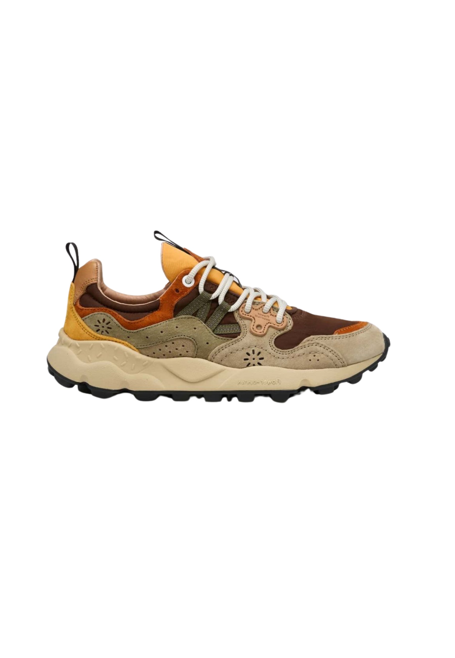 FLOWER MOUNTAIN YAMANO 3 UNI - Sneakers in Suede e Tessuto Tecnico Grigio-Marrone 