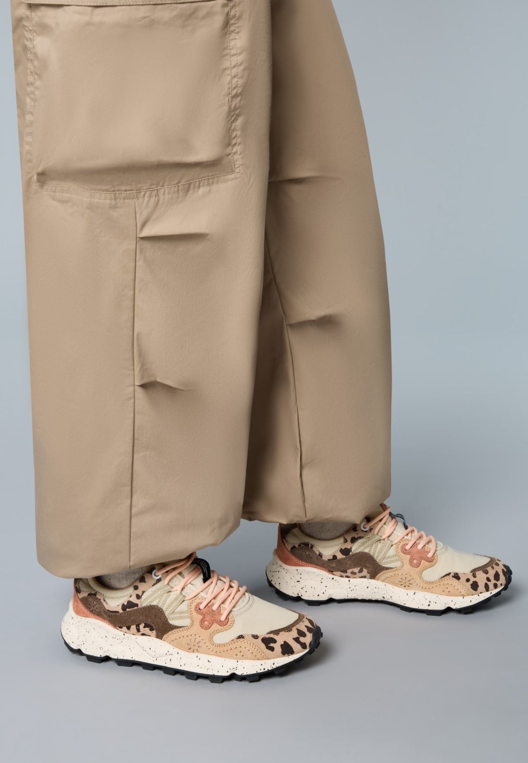FLOWER MOUNTAIN YAMANO 3 UNI - Sneakers in Suede e Tessuto Tecnico Beige-Marrone 