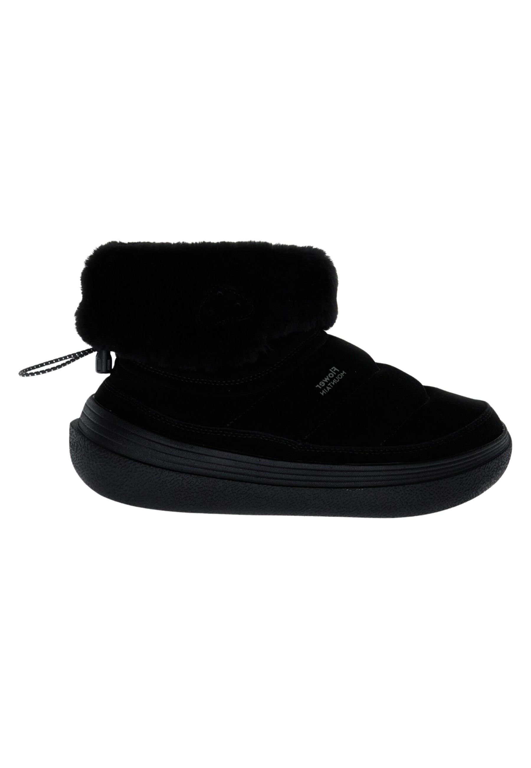 FLOWER MOUNTAIN - Stivaletto Donna in Suede con Shearling - Nero 
