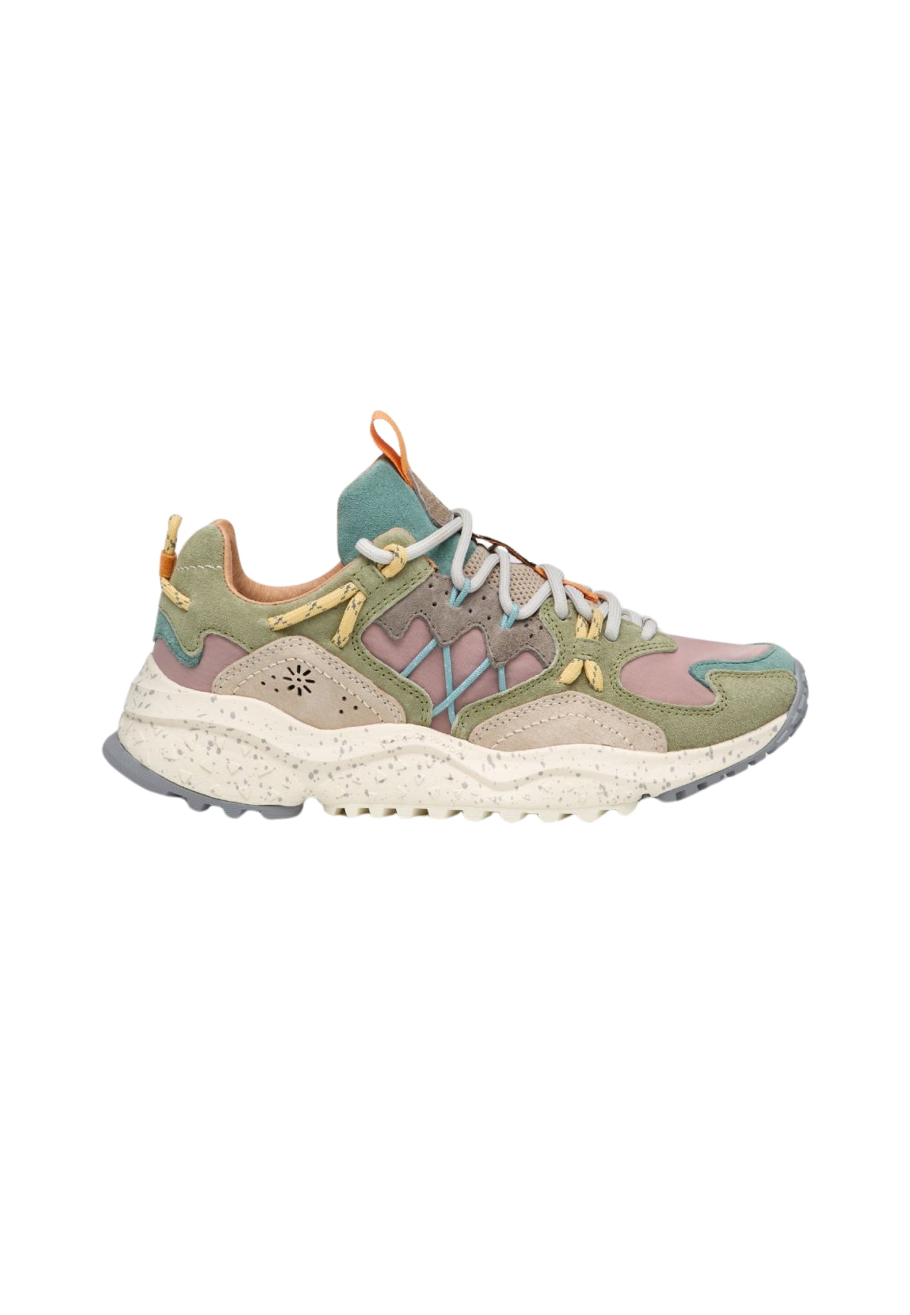 FLOWER MOUNTAIN YAMABUSHI WOMAN - Sneakers Donna in Suede e Tessuto Tecnico Verde-Beige-Tortora 