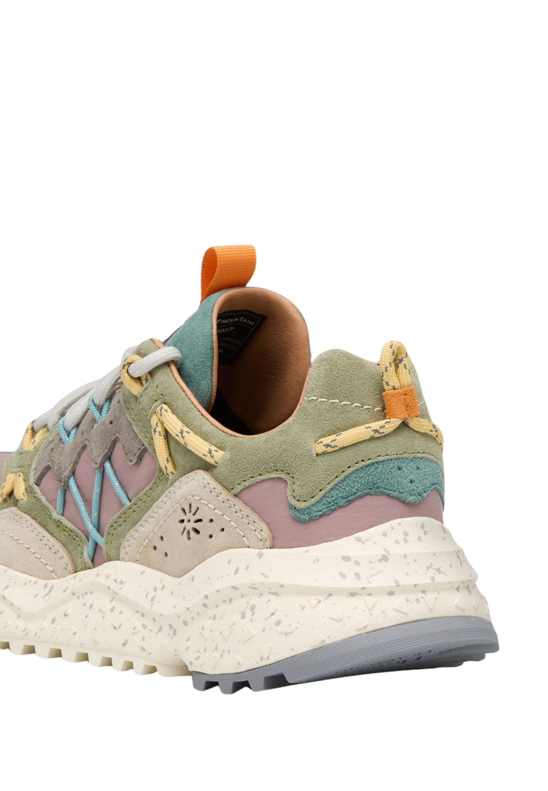 FLOWER MOUNTAIN YAMABUSHI WOMAN - Sneakers Donna in Suede e Tessuto Tecnico Verde-Beige-Tortora 