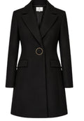 Fracomina - Cappotto Regular Monopetto con Bottone Gioiello