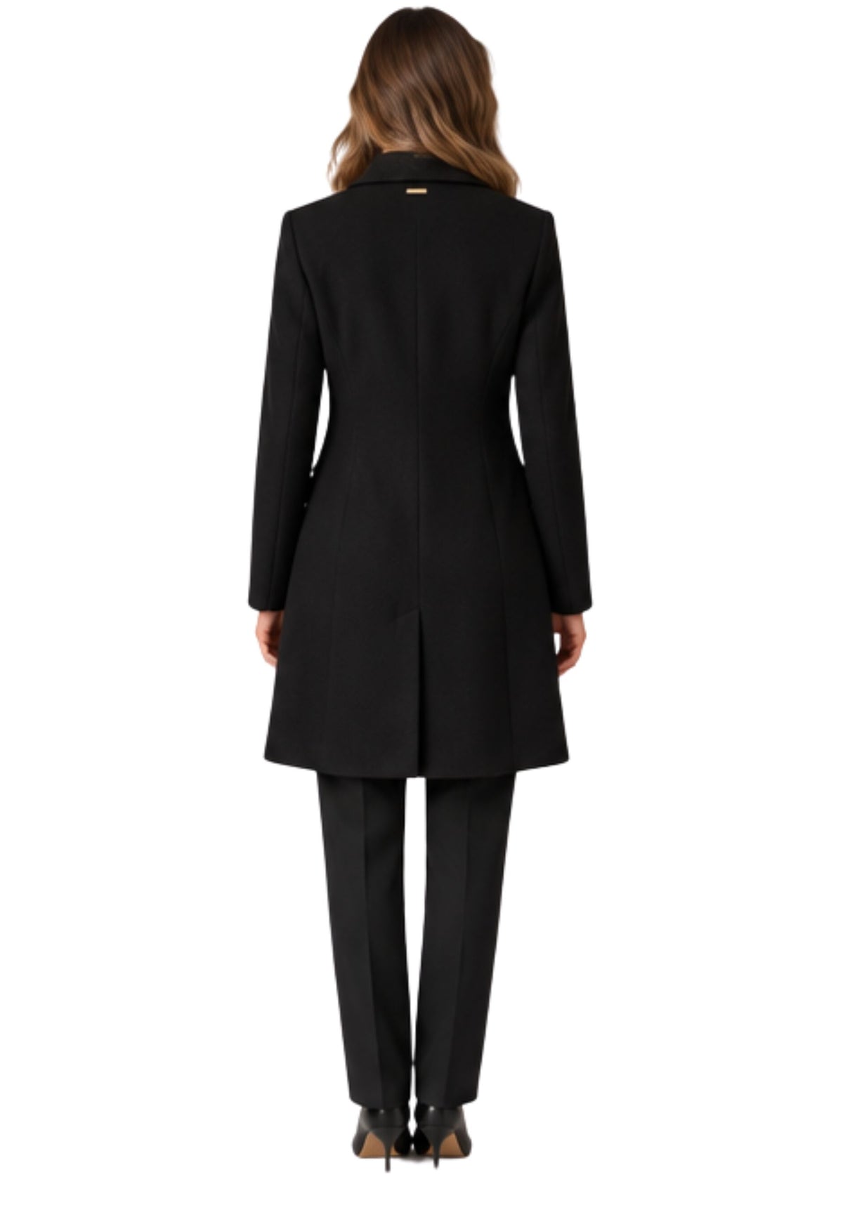 Fracomina - Cappotto Regular Monopetto con Bottone Gioiello 