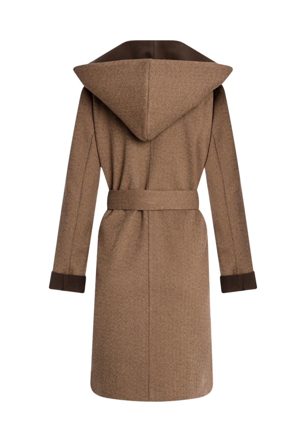 Fracomina Cappotto Regular Lungo con Cappuccio e Cintura 