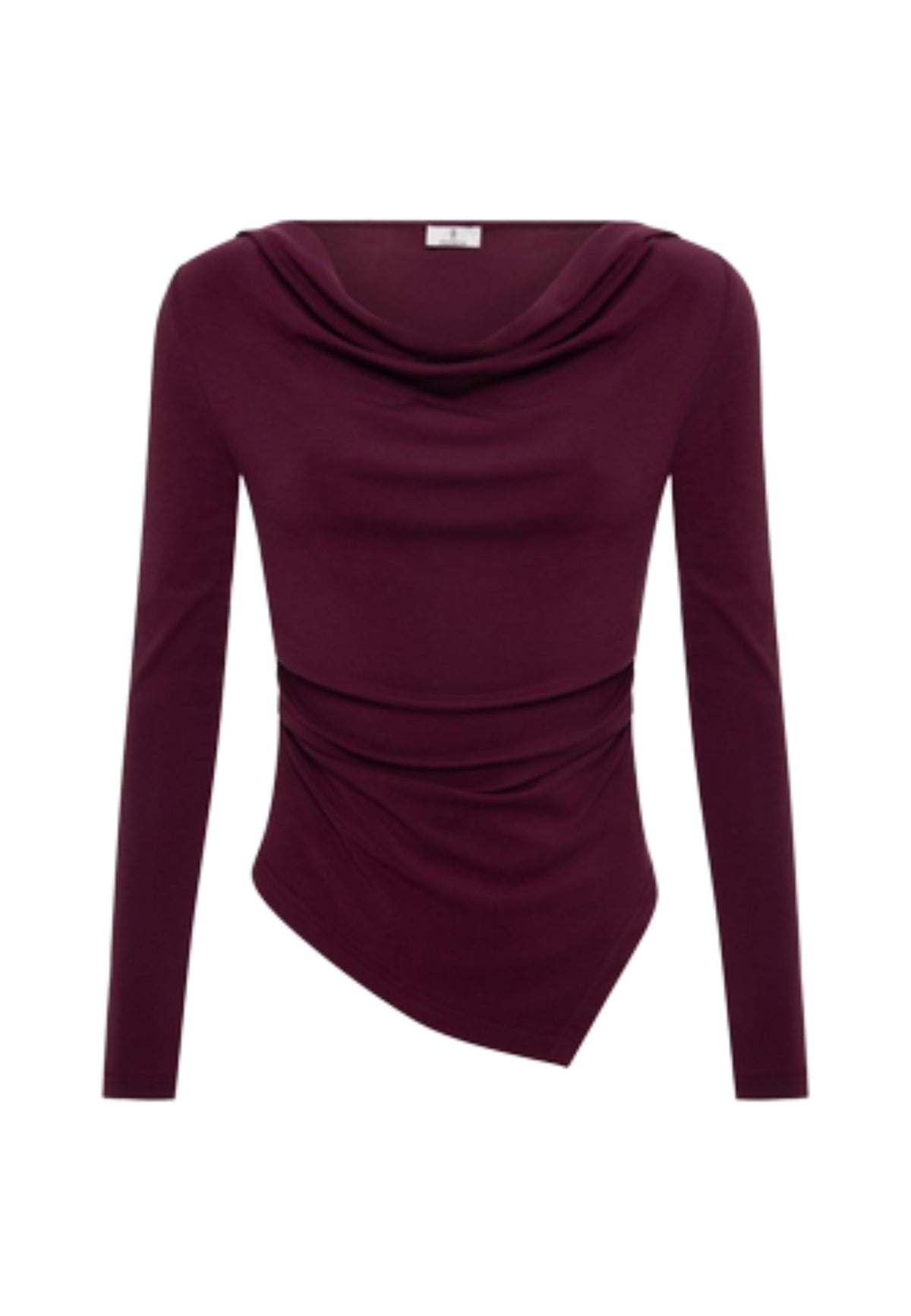 Fracomina - Maglia drappeggiata asimmetrica bordeaux 