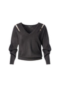 Fracomina - Maglia con scollo a V e dettagli gioiello