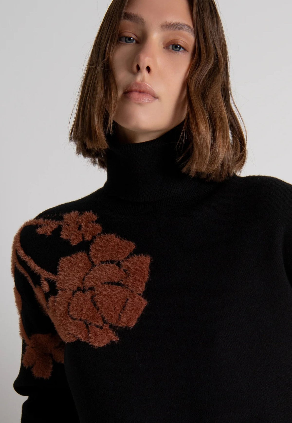 FRACOMINA - Maglia regular con jacquard a fiori 