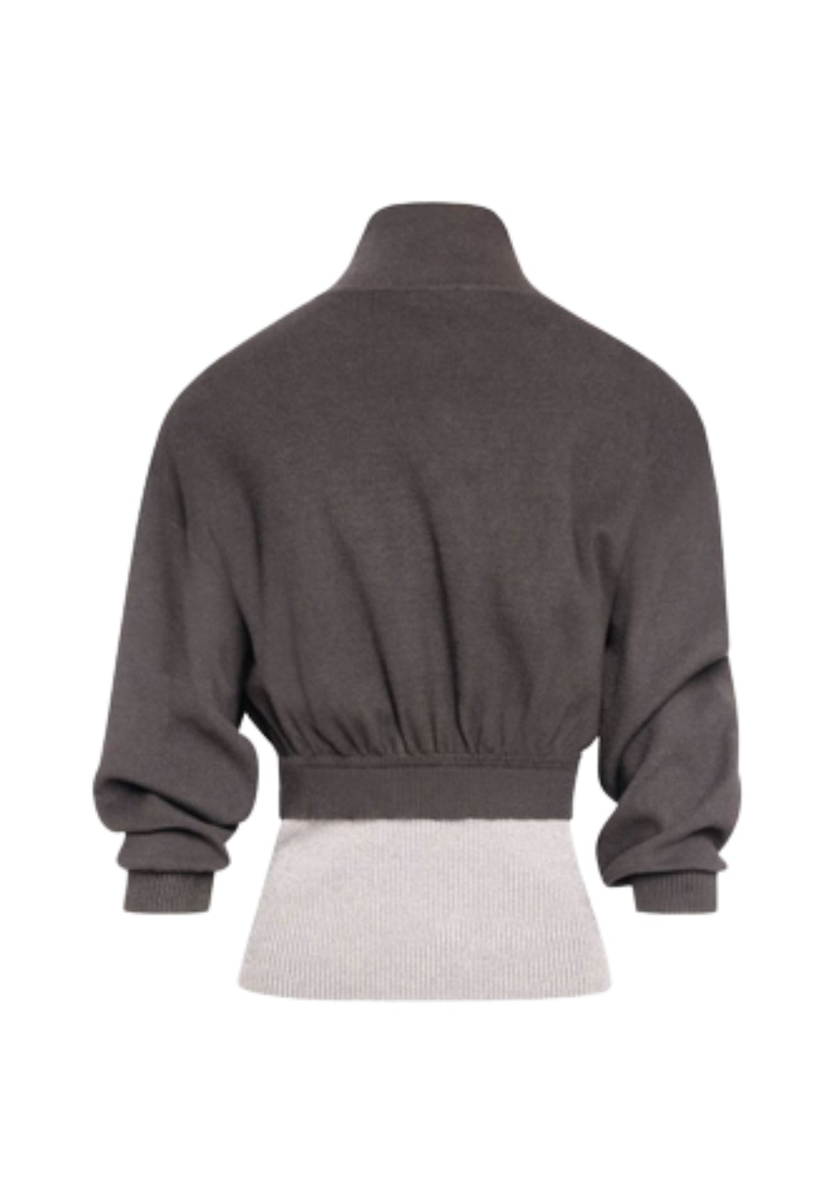 FRACOMINA - Felpa cropped con zip e coulisse 