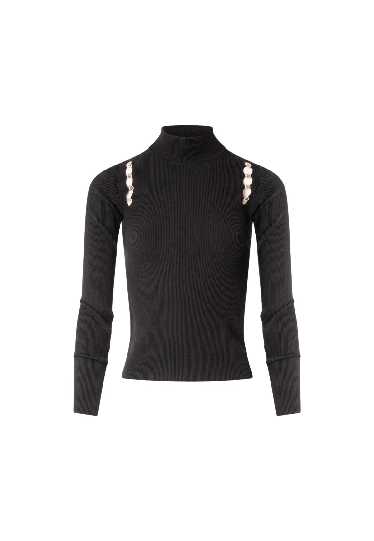 FRACOMINA - Maglia slim con collo alto e dettagli cut-out 