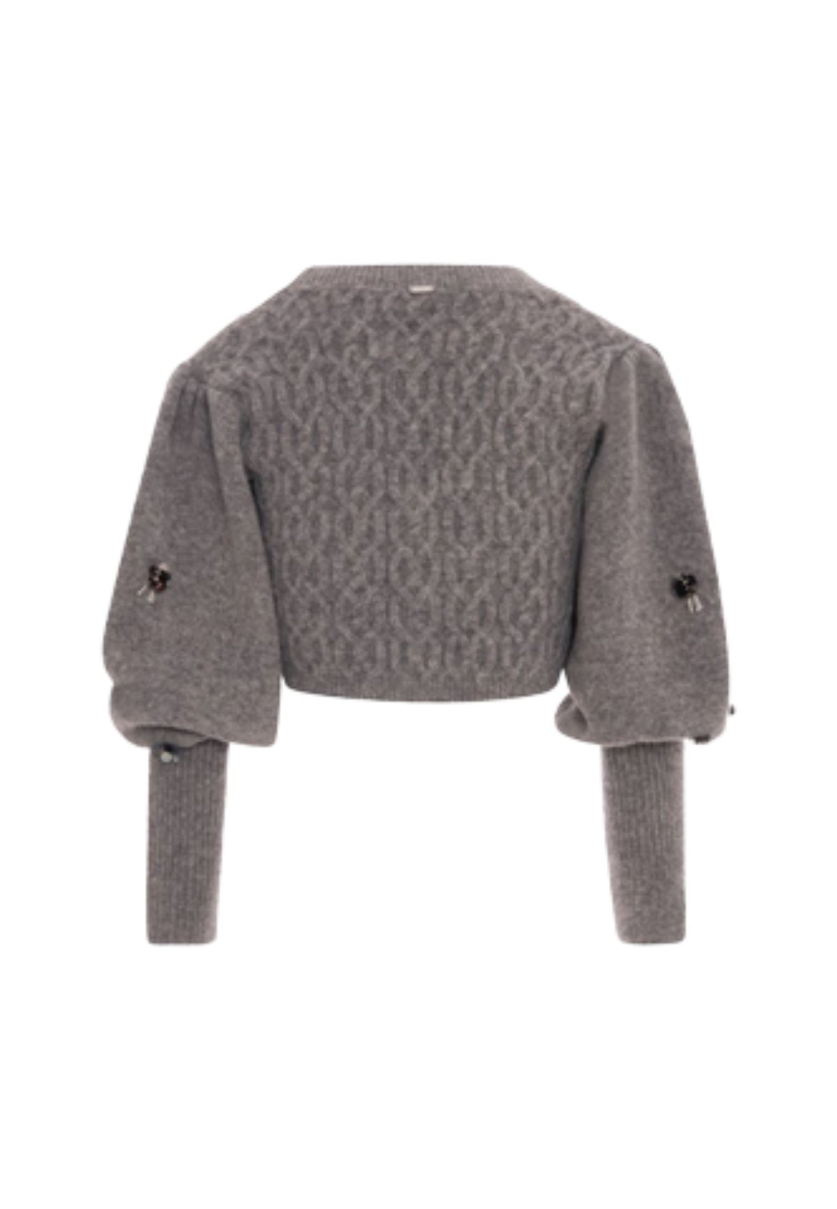 Fracomina - Cardigan cropped con applicazioni gioiello 
