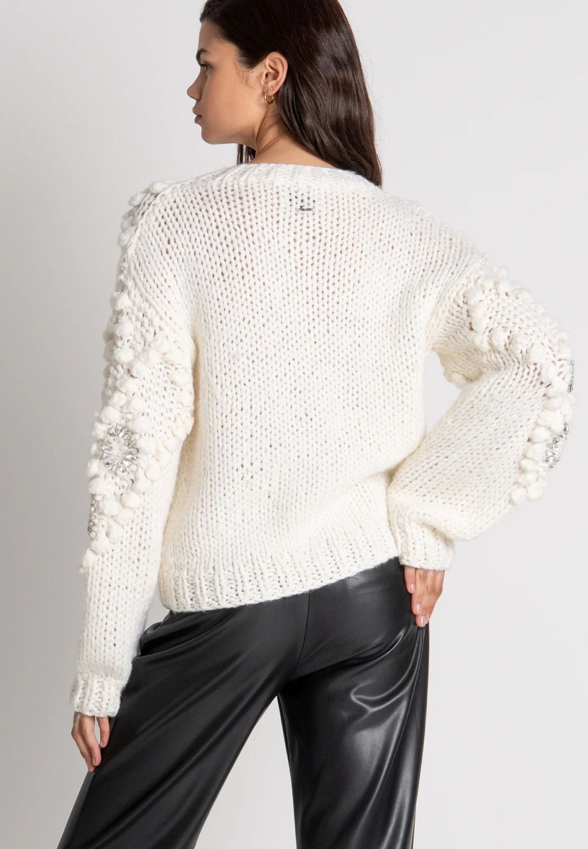 FRACOMINA - Cardigan regular con applicazioni gioiello 