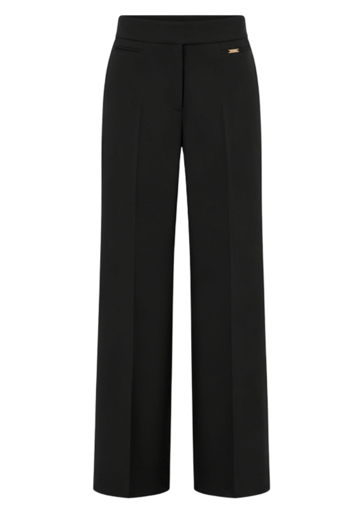Fracomina - Pantalone Regular in Tessuto Stretch Nero 